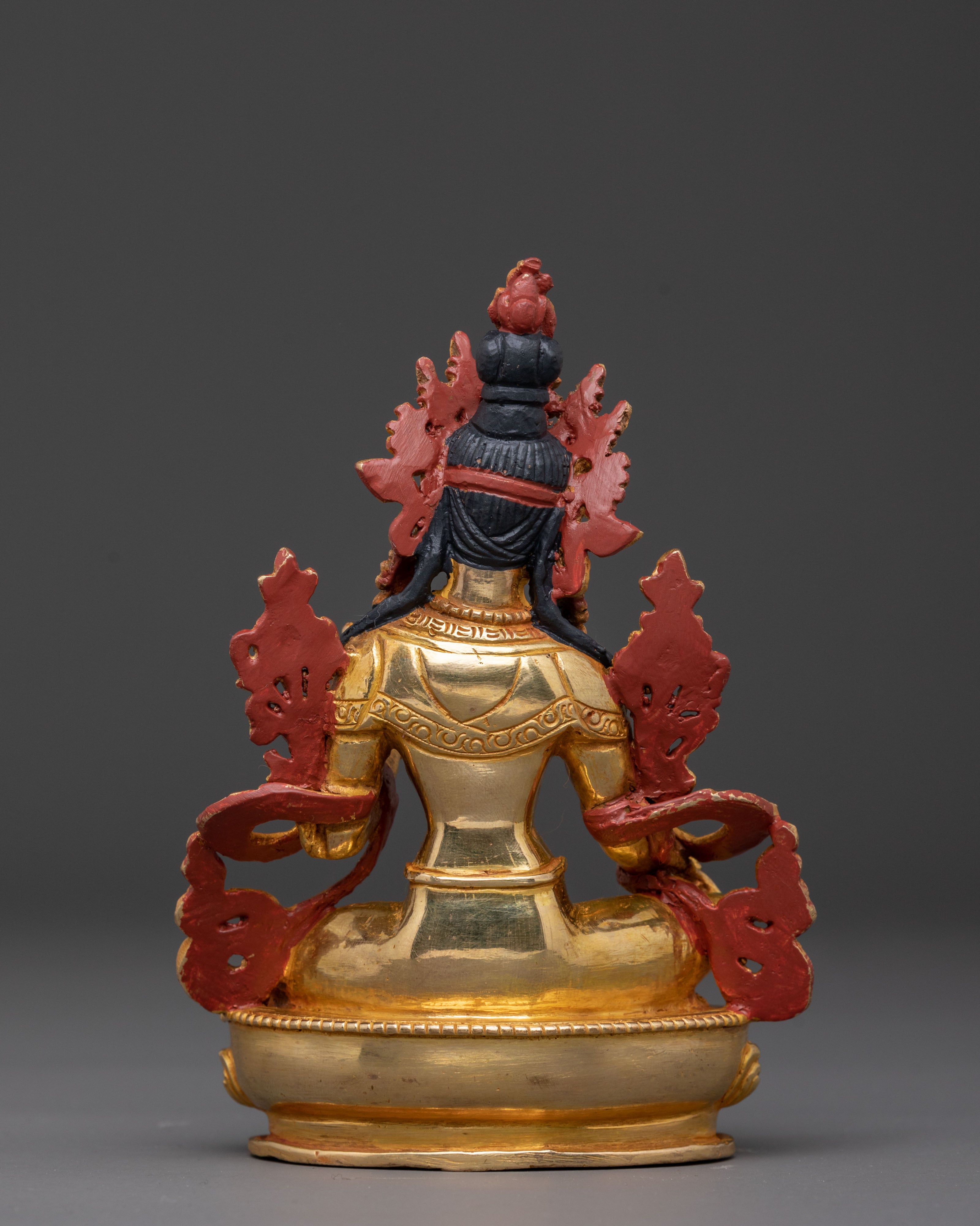 Green Tara Compassion Bodhisattva Statue: Serene Gilded Copper