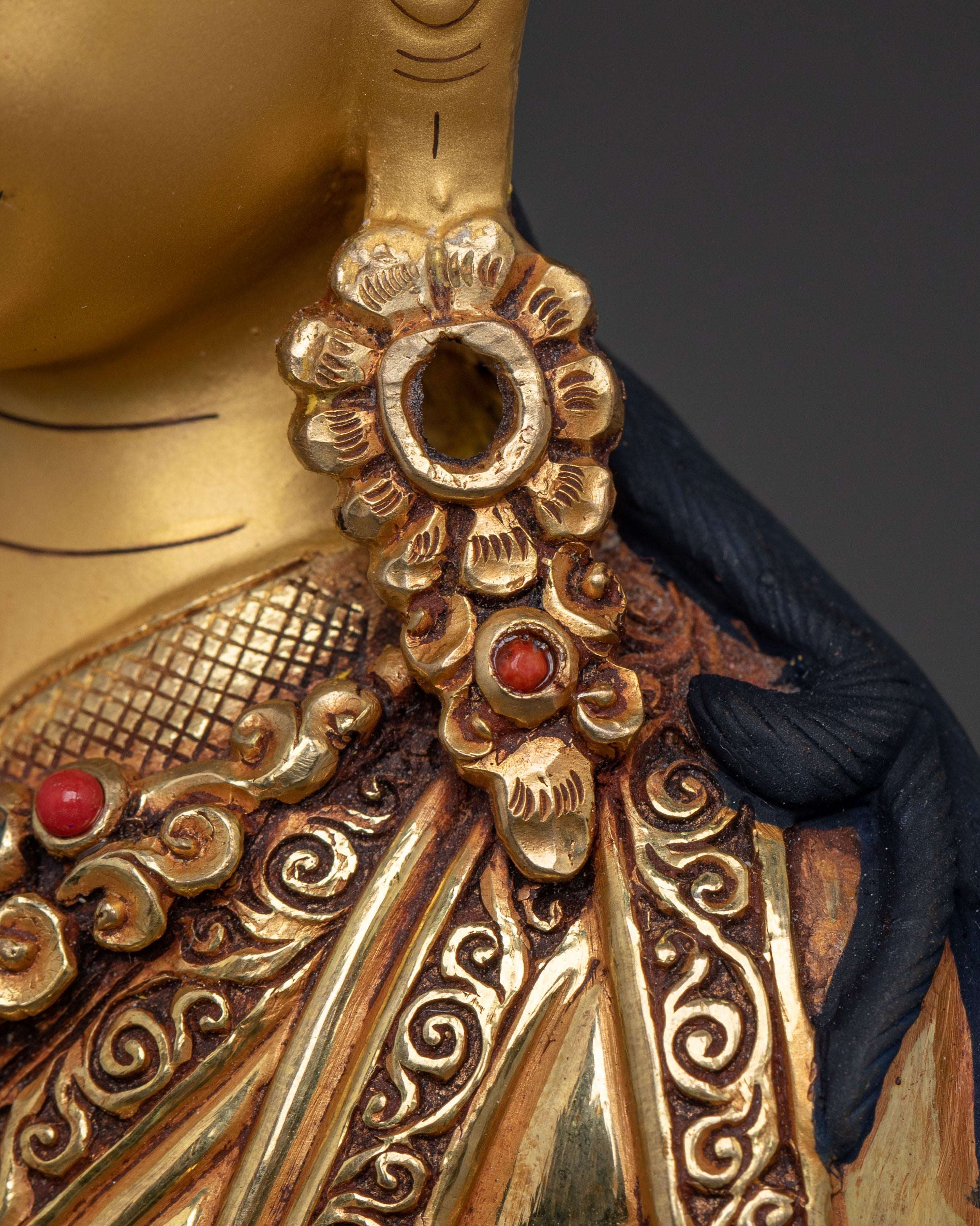 Guru Rinpoche Statue | 24K Gold Gilded Buddhist Icon