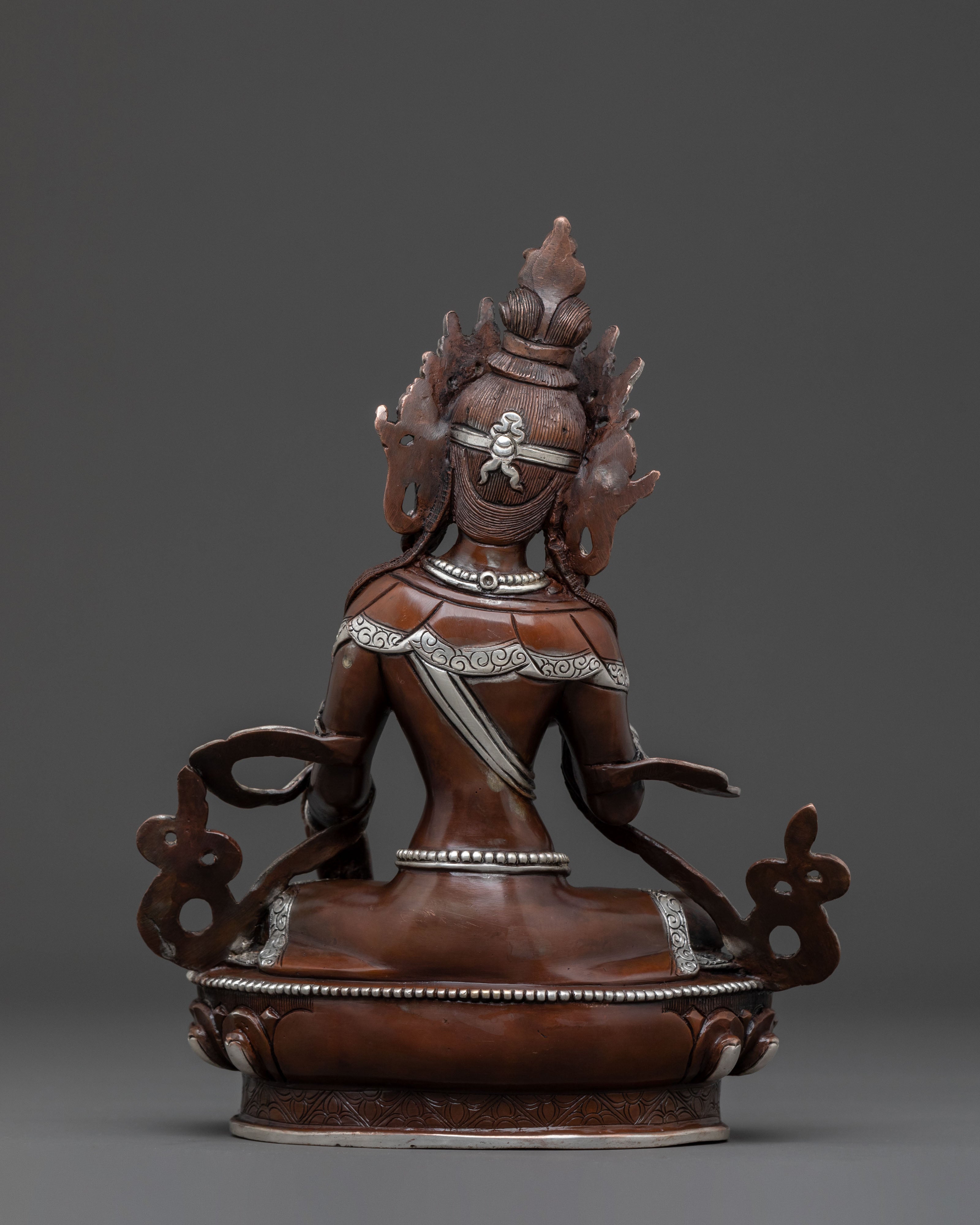 Kshitigarbha Spiritual Statue | Silver Plated Figure