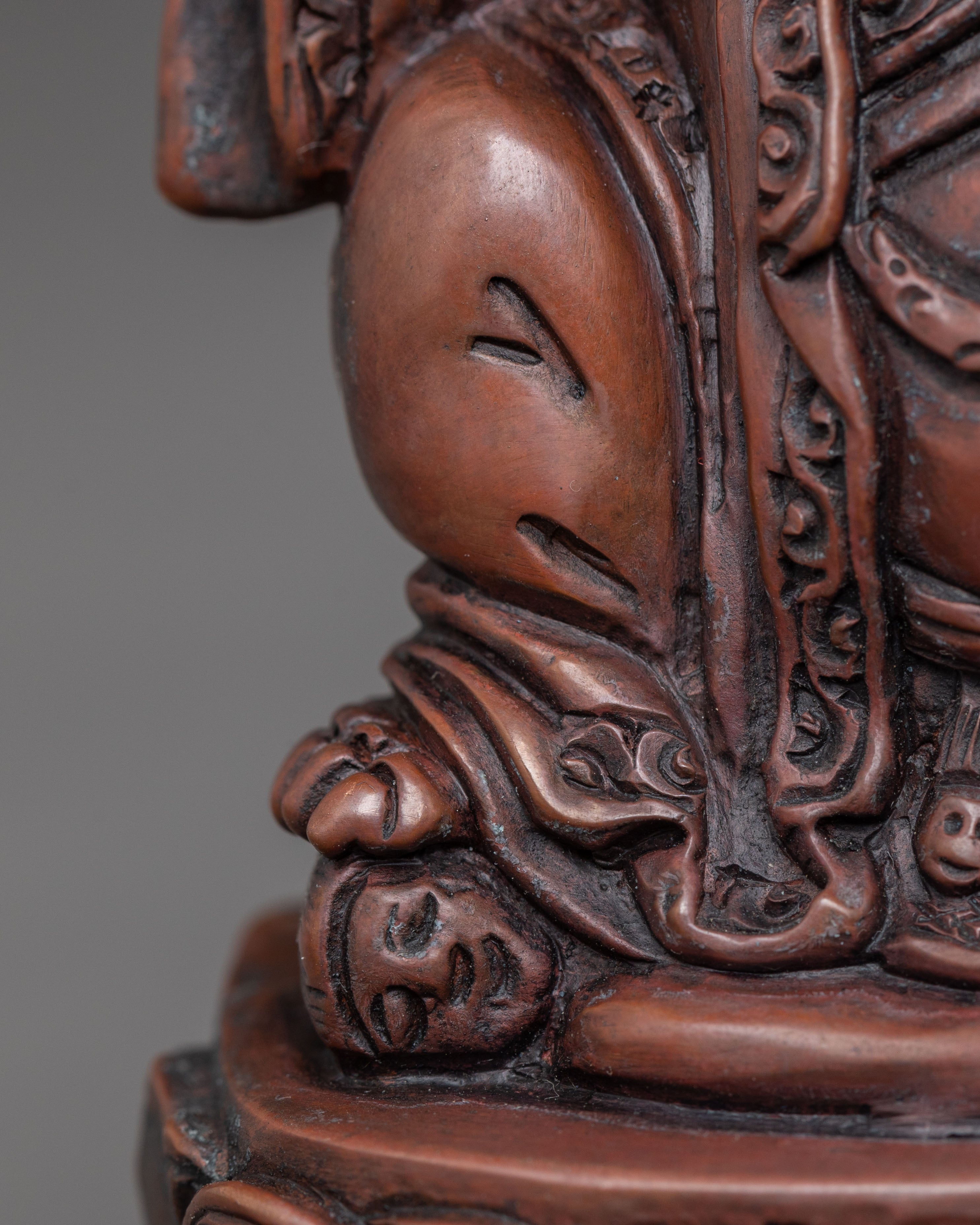 Mahakala Bernakchen Fierce Protector Statue | Oxidized Copper Masterpiece