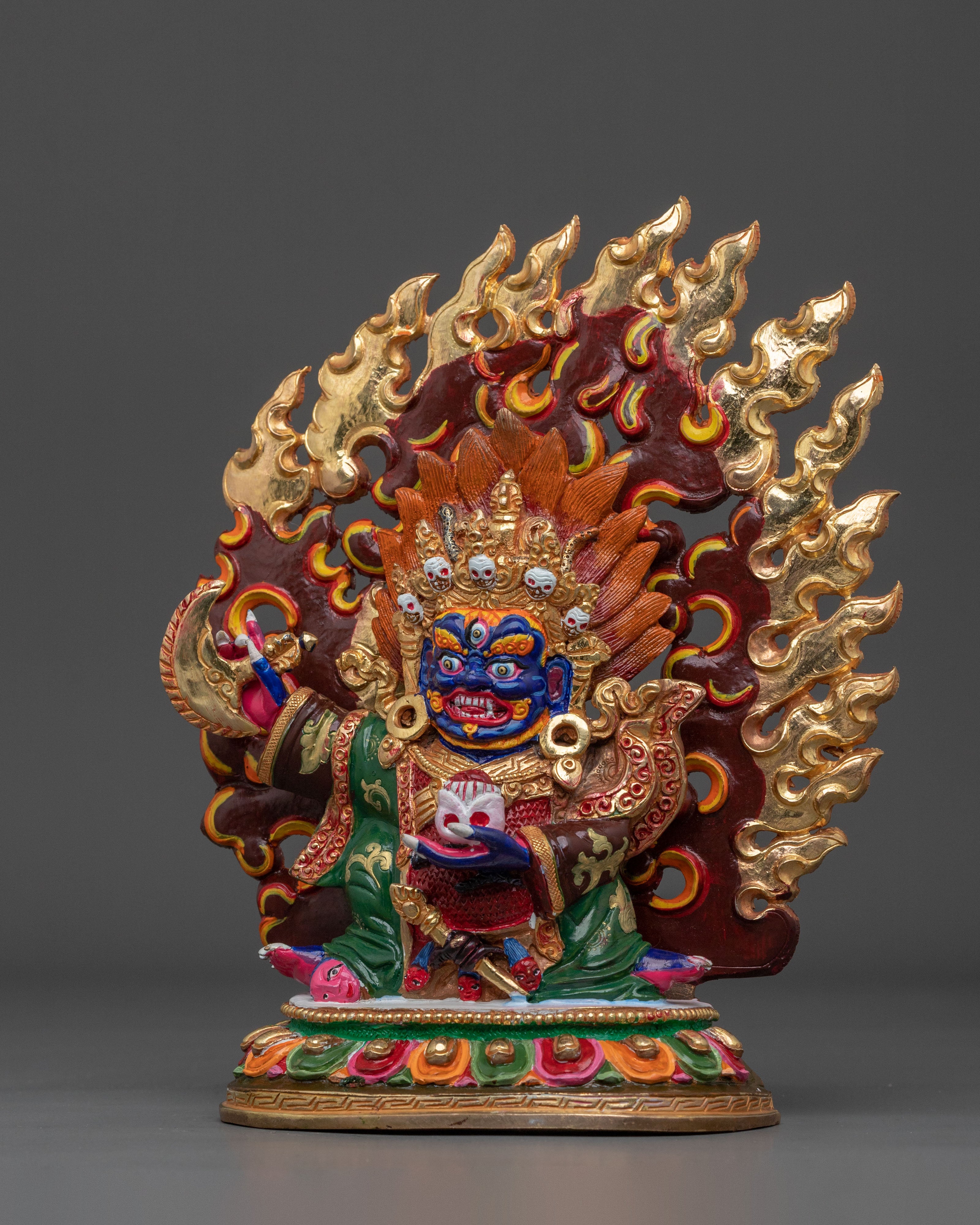 Traditional Mahakala Bernakchen Sculpture | Wrathful Dharma Protector