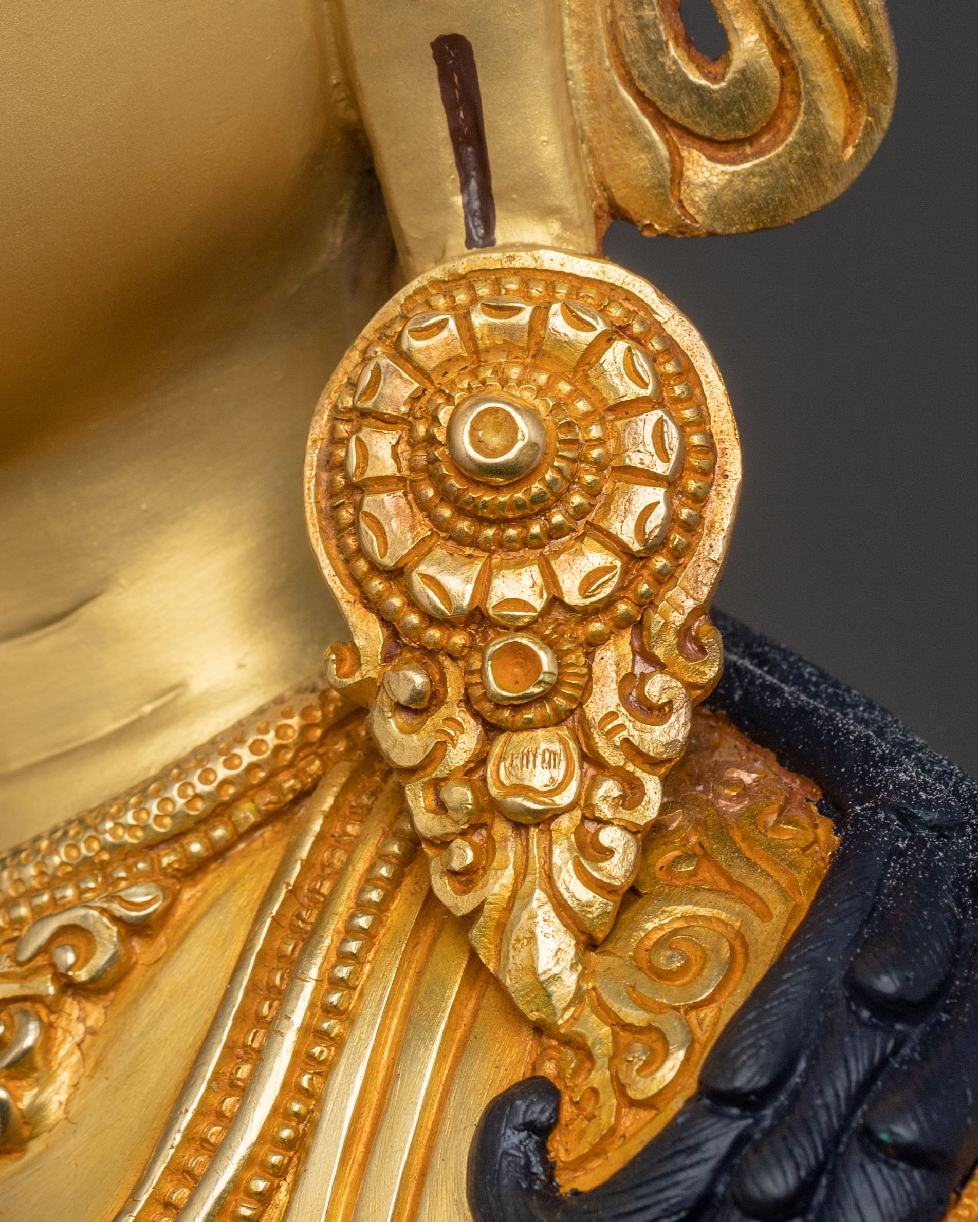 White Tara Figure | 24K Gold Gilded Statue