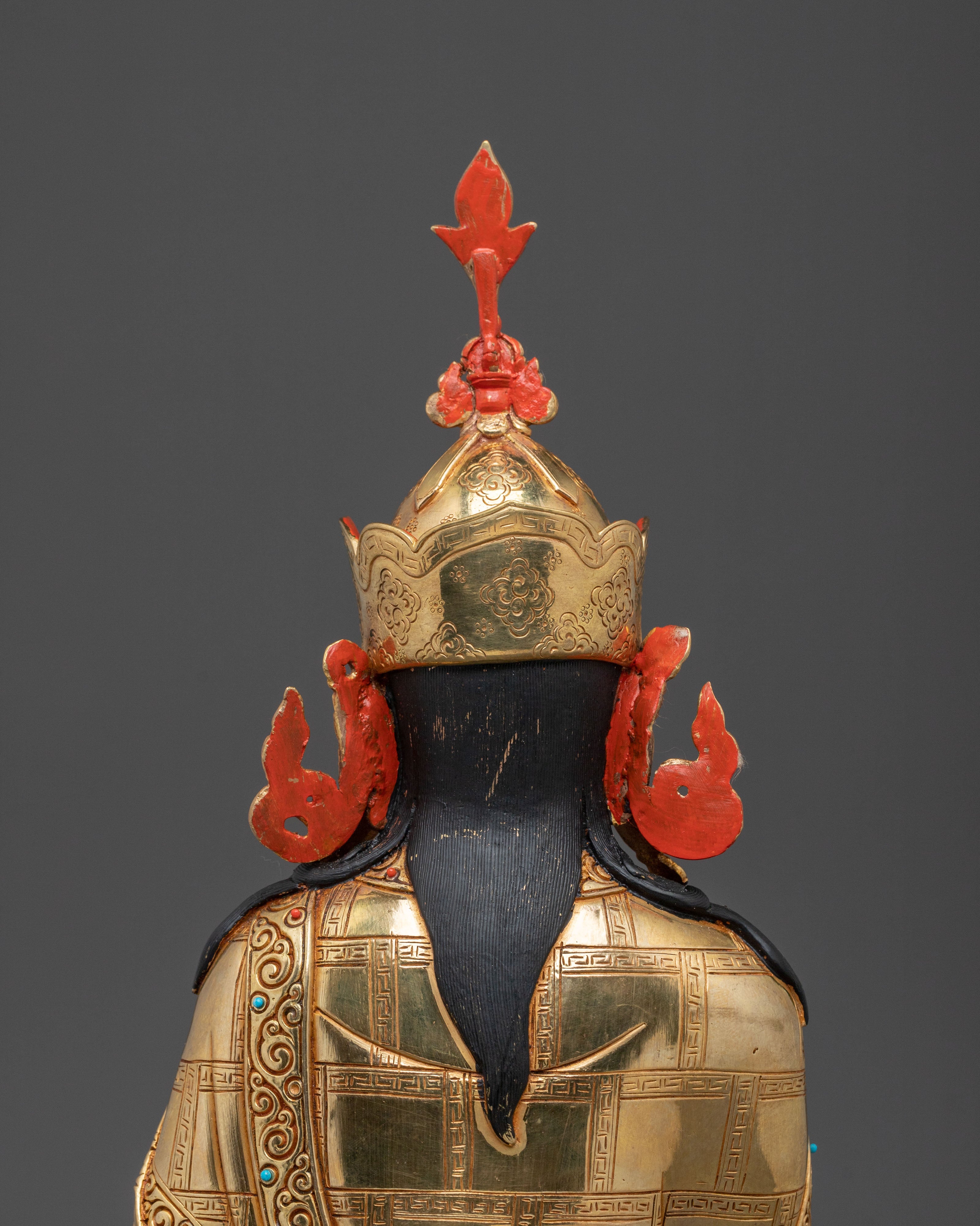 Tibetan Buddhist Figurine of Guru Tsokye Dorje | 24K Gold Gilded Sacred Sculpture