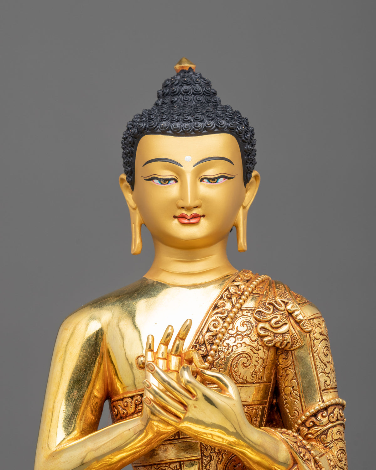 Vairocana Copper Statue with 24K Gold Gilding | Home Decor