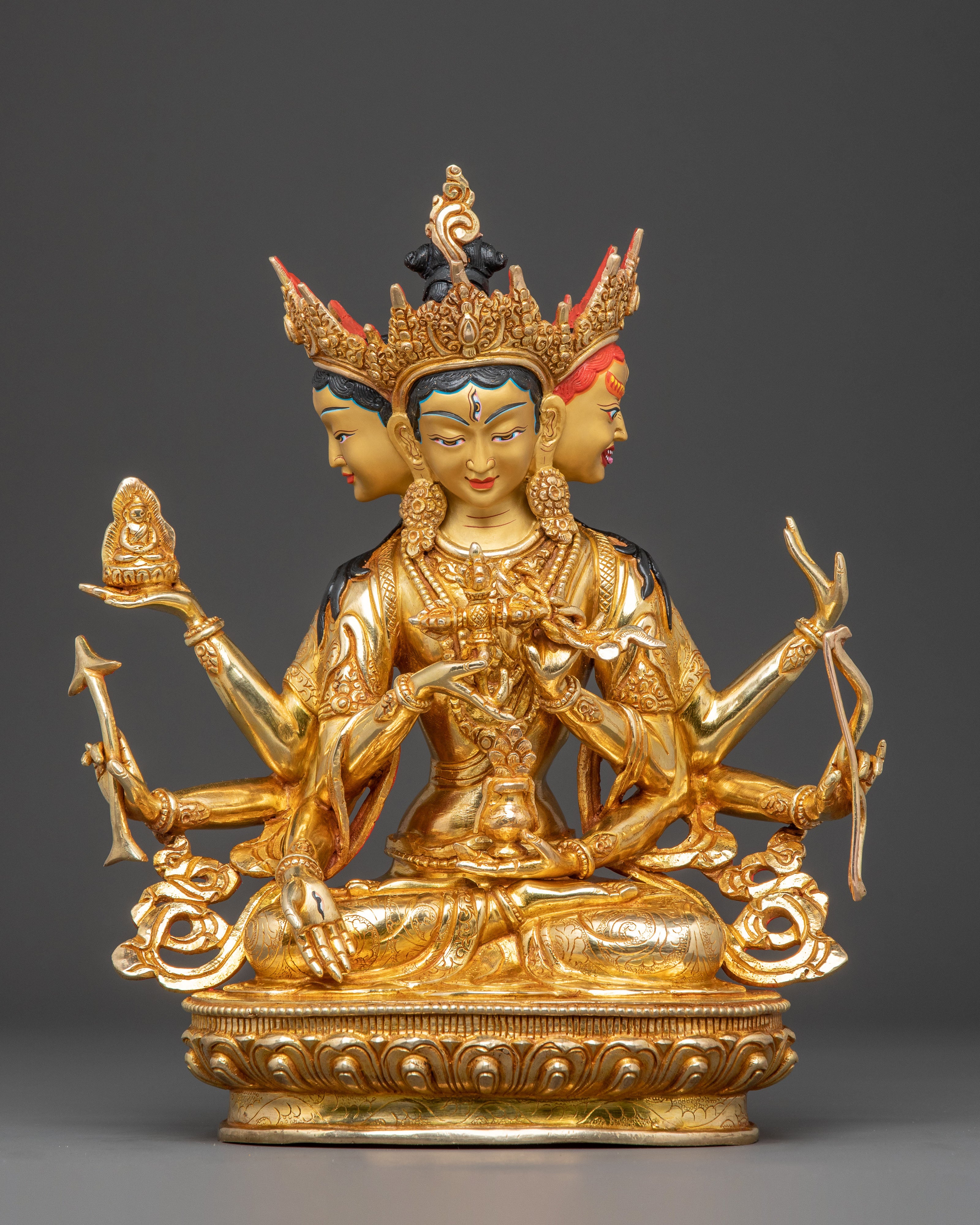 Namgyalma Spiritual Statue: Radiant 24K Gold Gilded Copper
