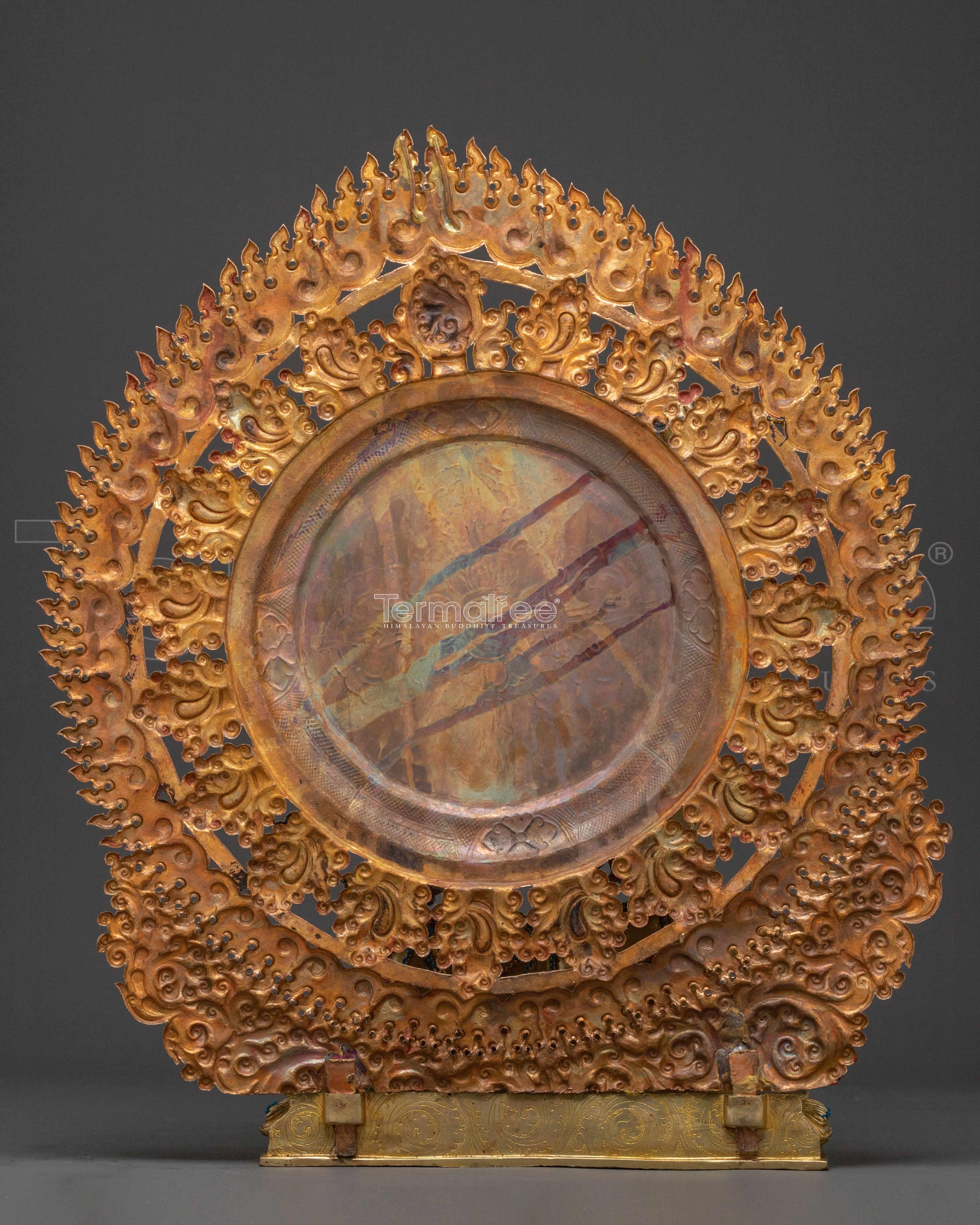 Yama Dharmaraja Sacred Statue: 24K Gold Gilded Protector