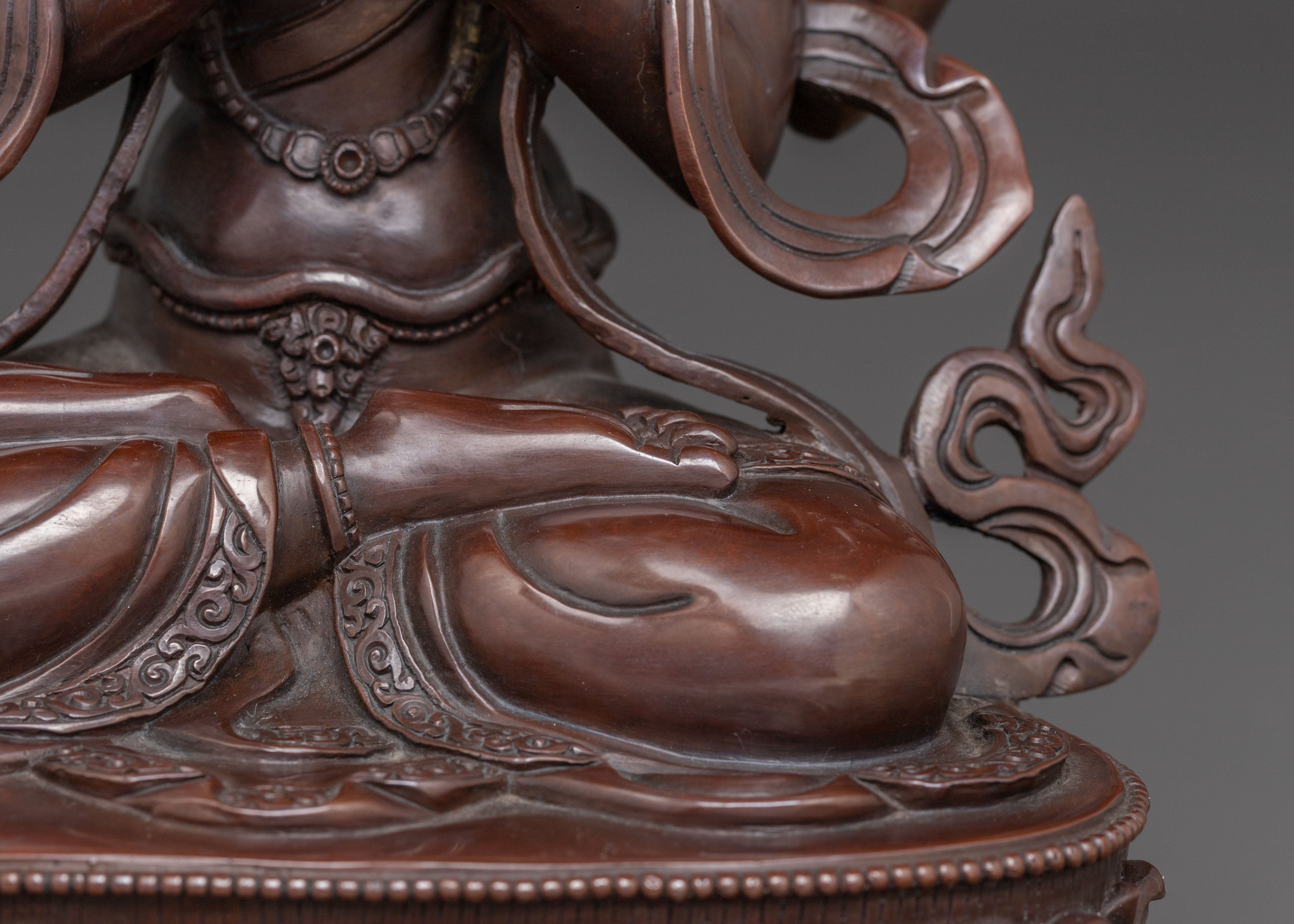 Handcrafted Oxidized Copper Chenrezig Bodhisattva Statue | Compassion Deity