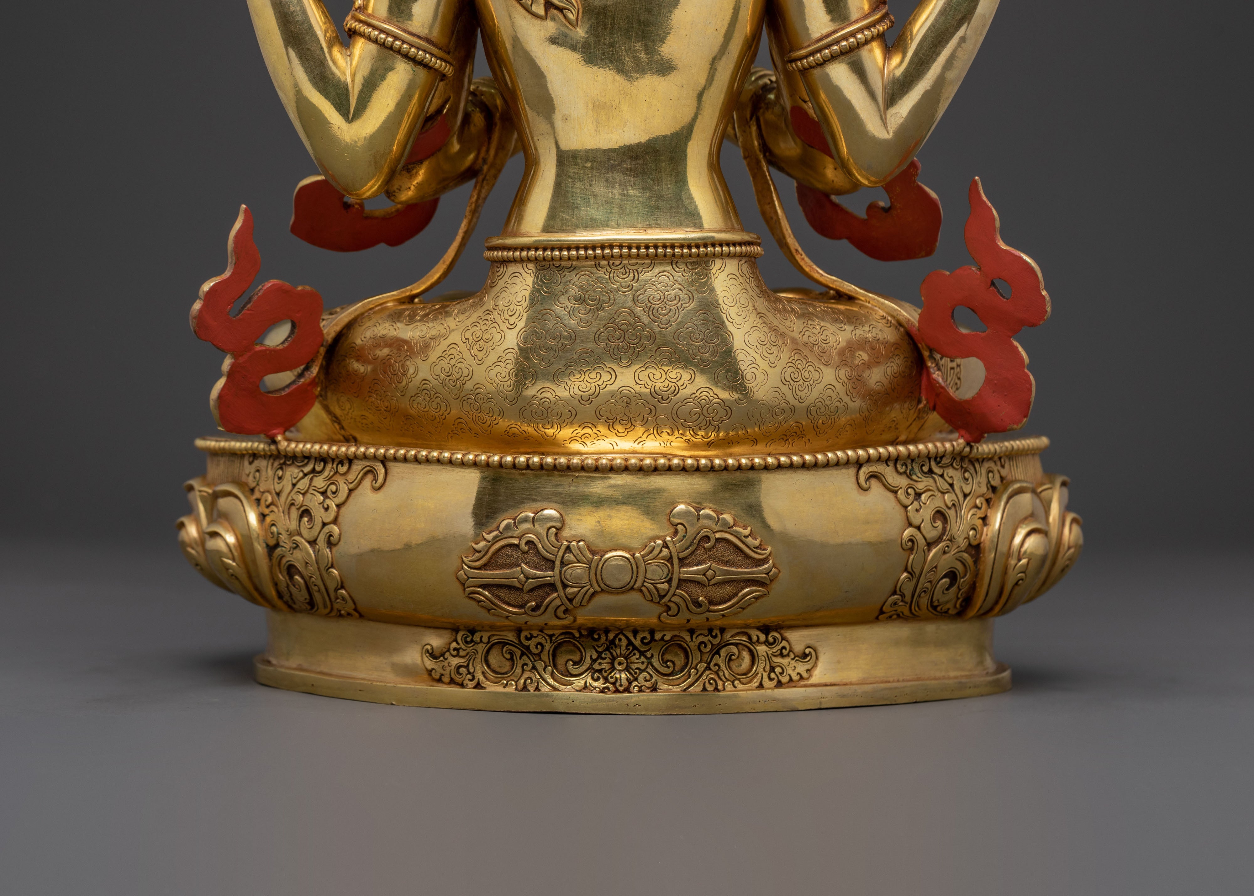 Chenrezig Compassion Statue: 24K Gold Gilded Figure