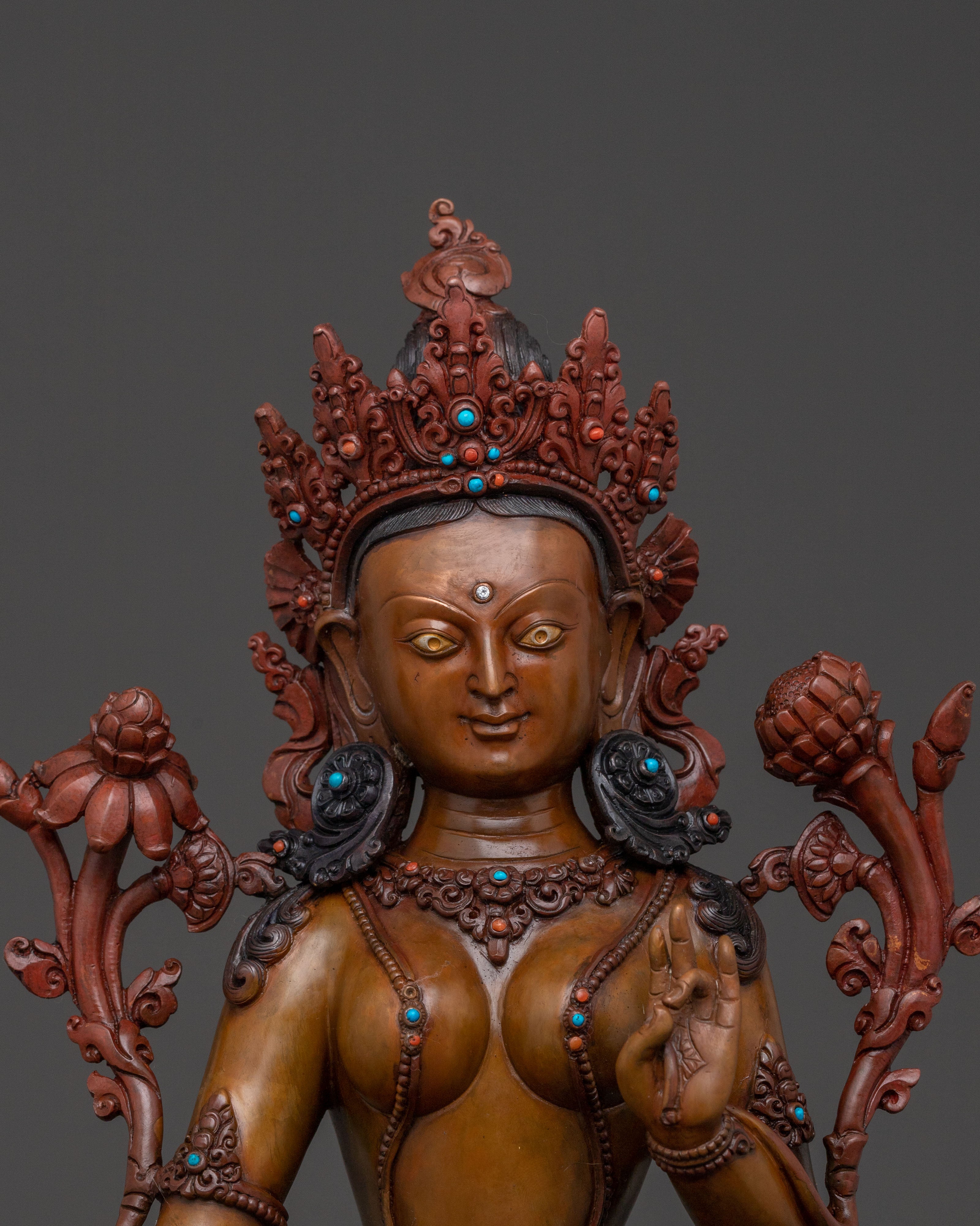 Green Tara Spiritual Figurine | Tibetan Buddhist Deity