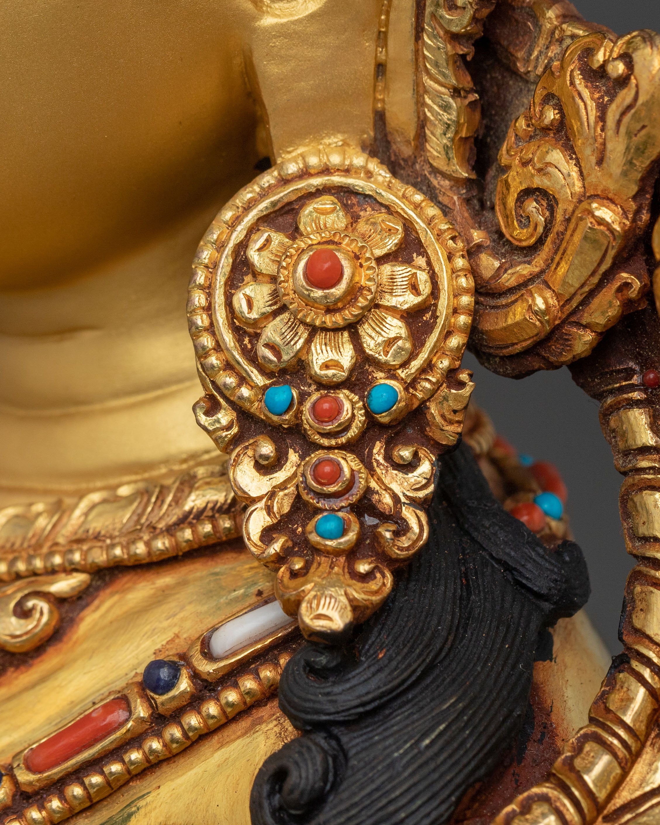 Green Tara 24K Gold Gilded Figurine | Buddhist Guardian