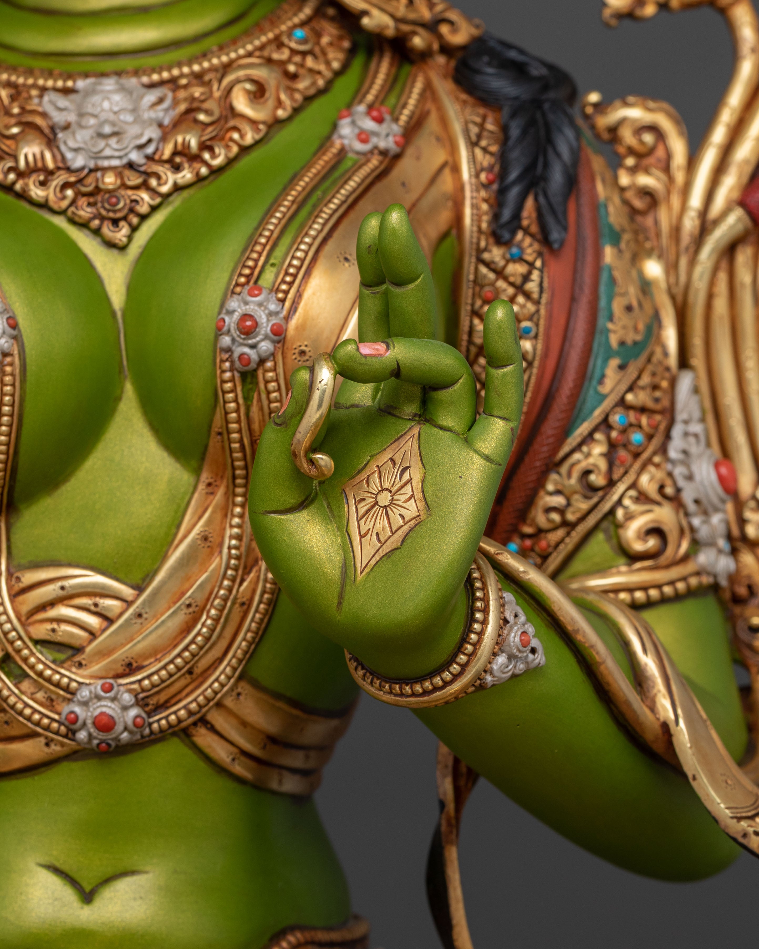 Syamatara: 24K Gold Gilded Traditional Statue