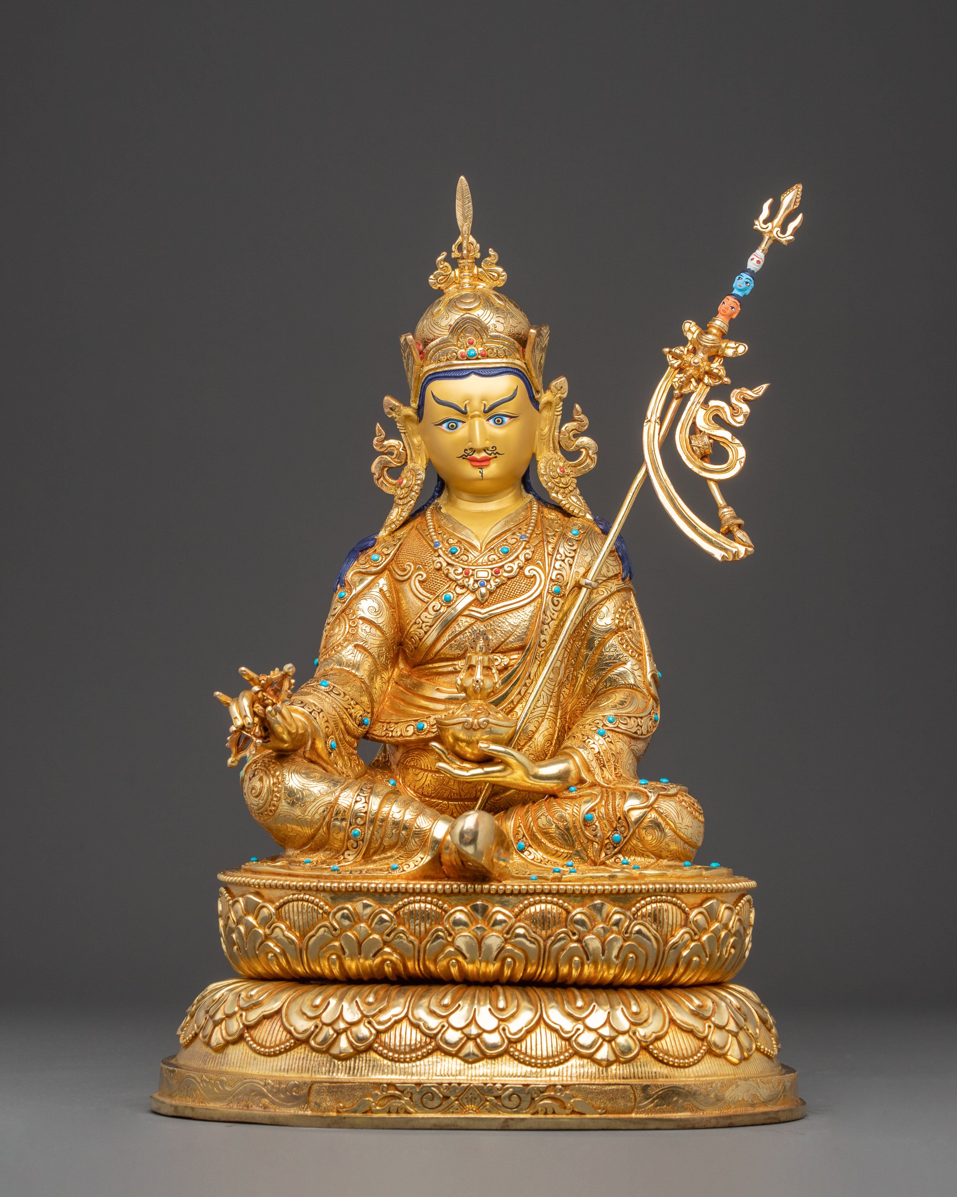 Handmade Buddhist Statue of Lotus Born Guru Rinpoche