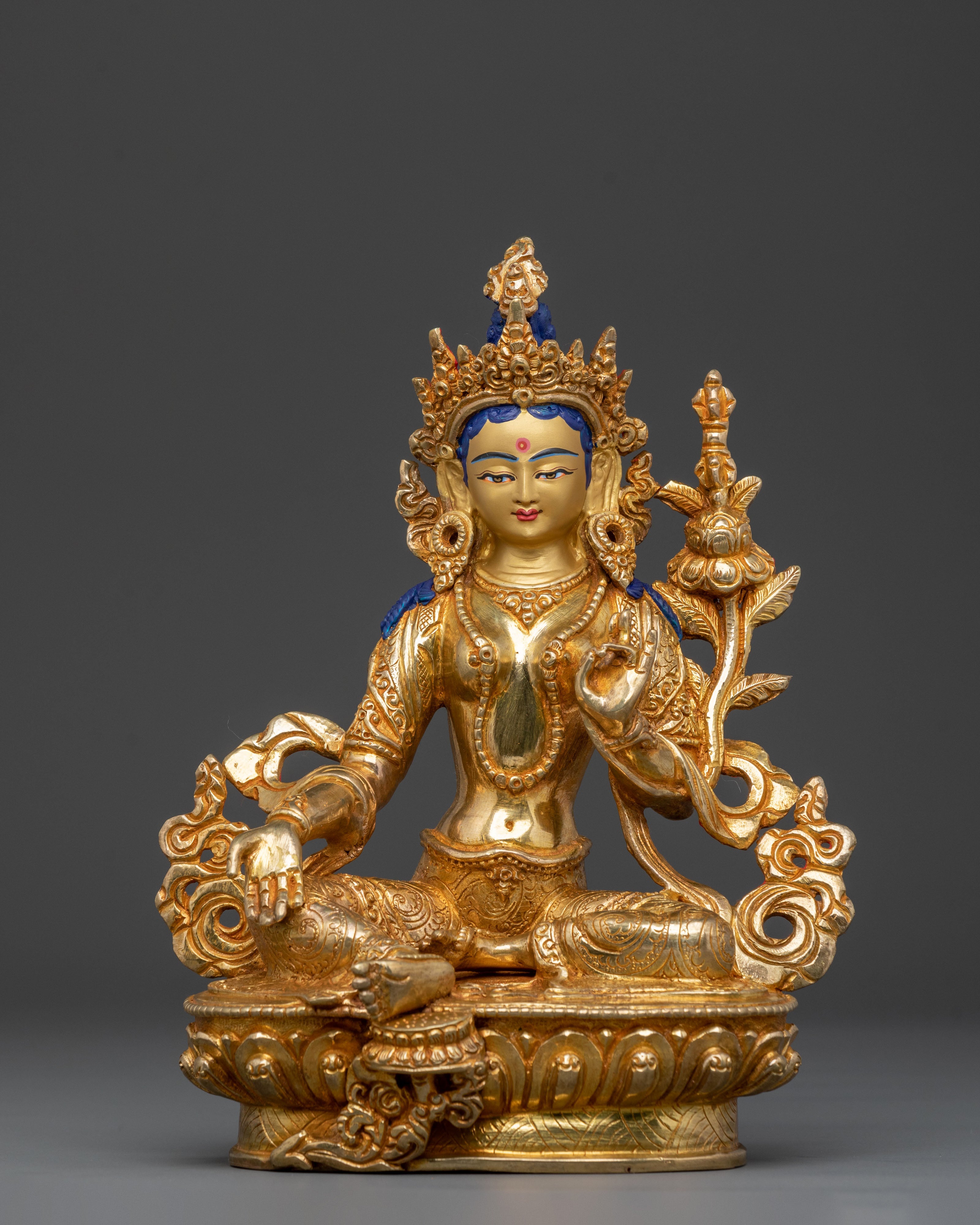 21 Tara: Handcrafted 24K Gold Gilded Statue Set