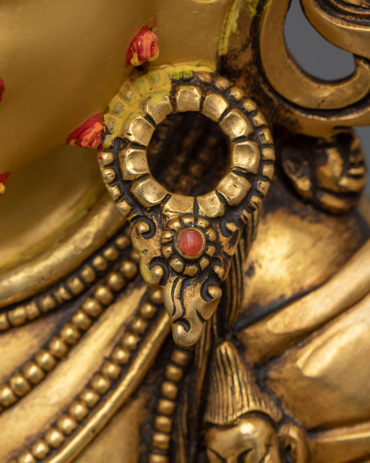Black Manjushri Copper Figurine – 24K Gold Gilded Premium Artistry