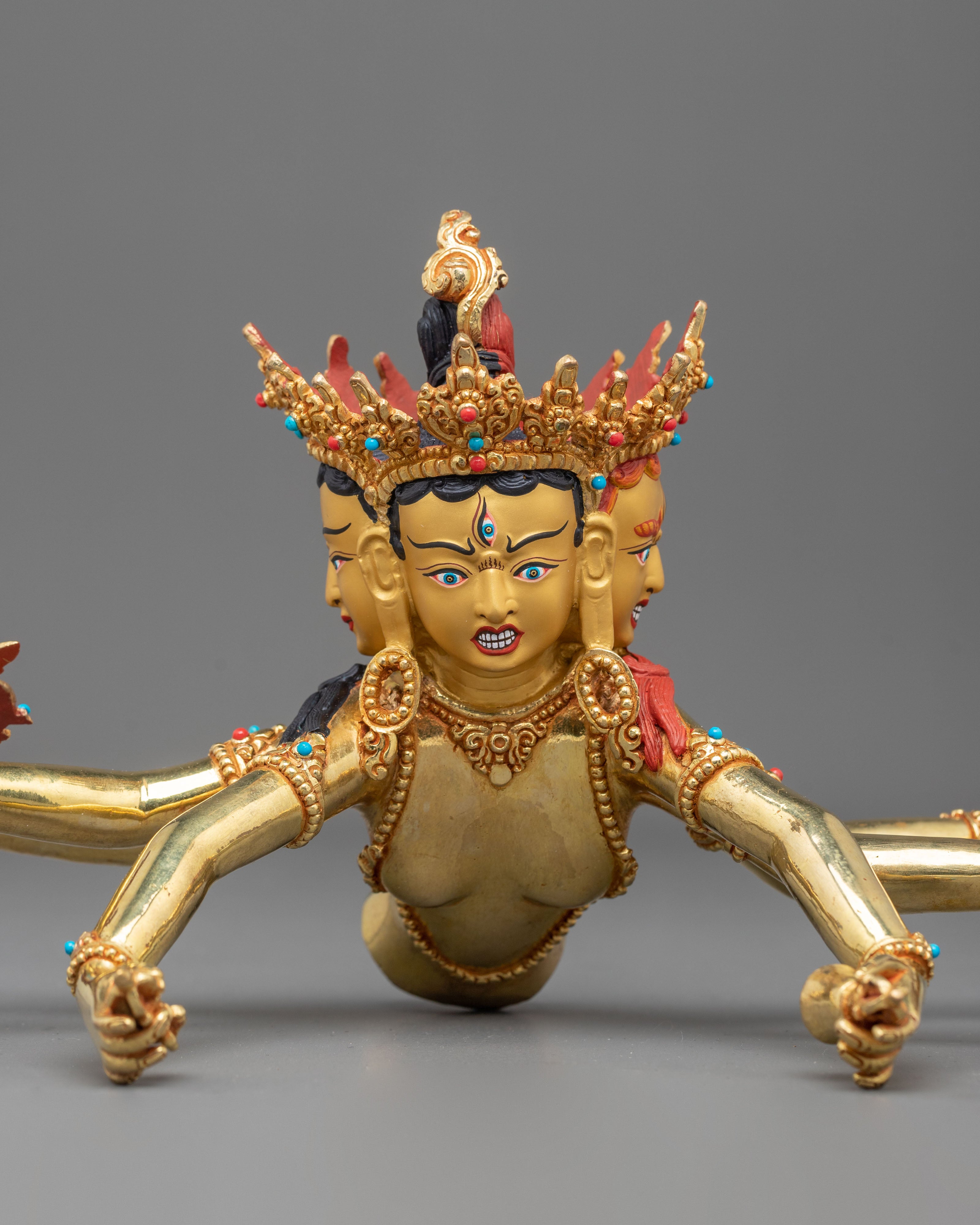Guhyasamaja Tantric Buddha Statue | 24K Gilded Copper Statue