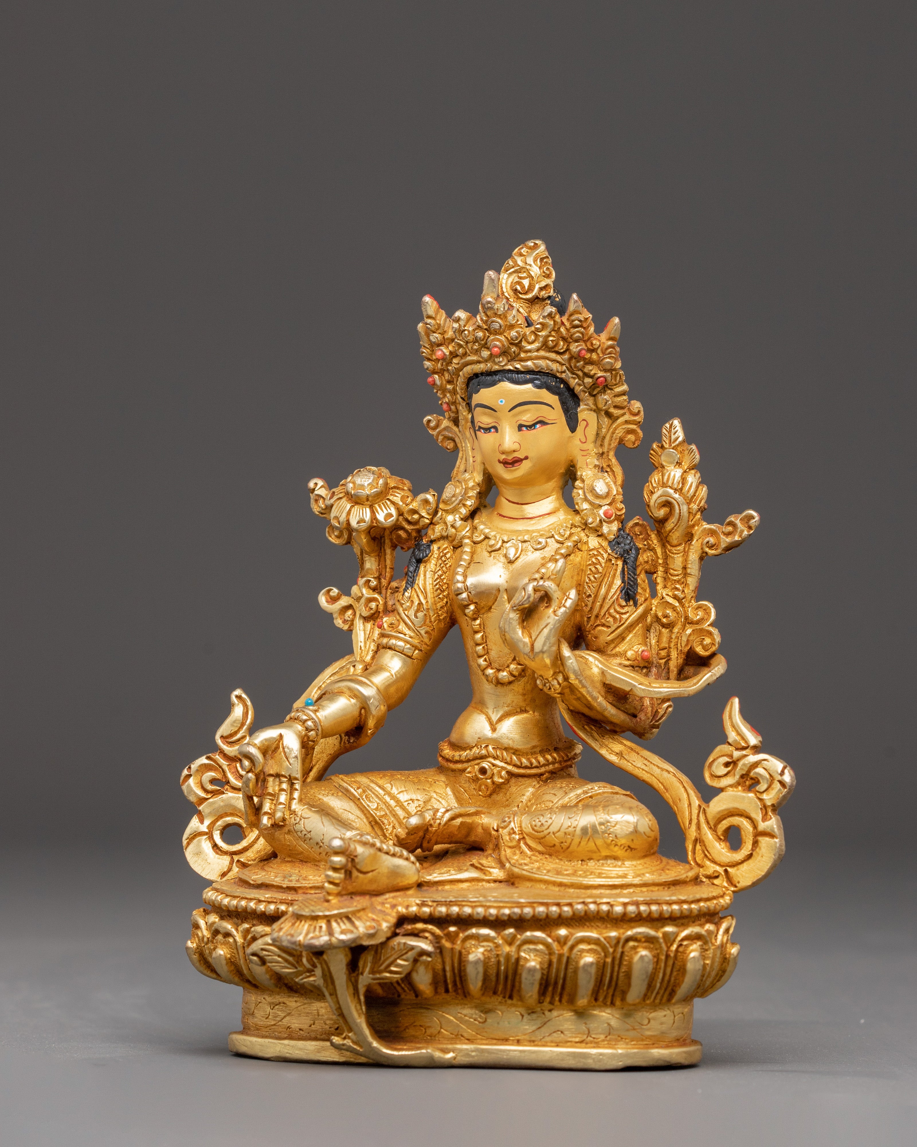 Mother Shyama Tara Golden Statue | Embodiment of Compassionate Action