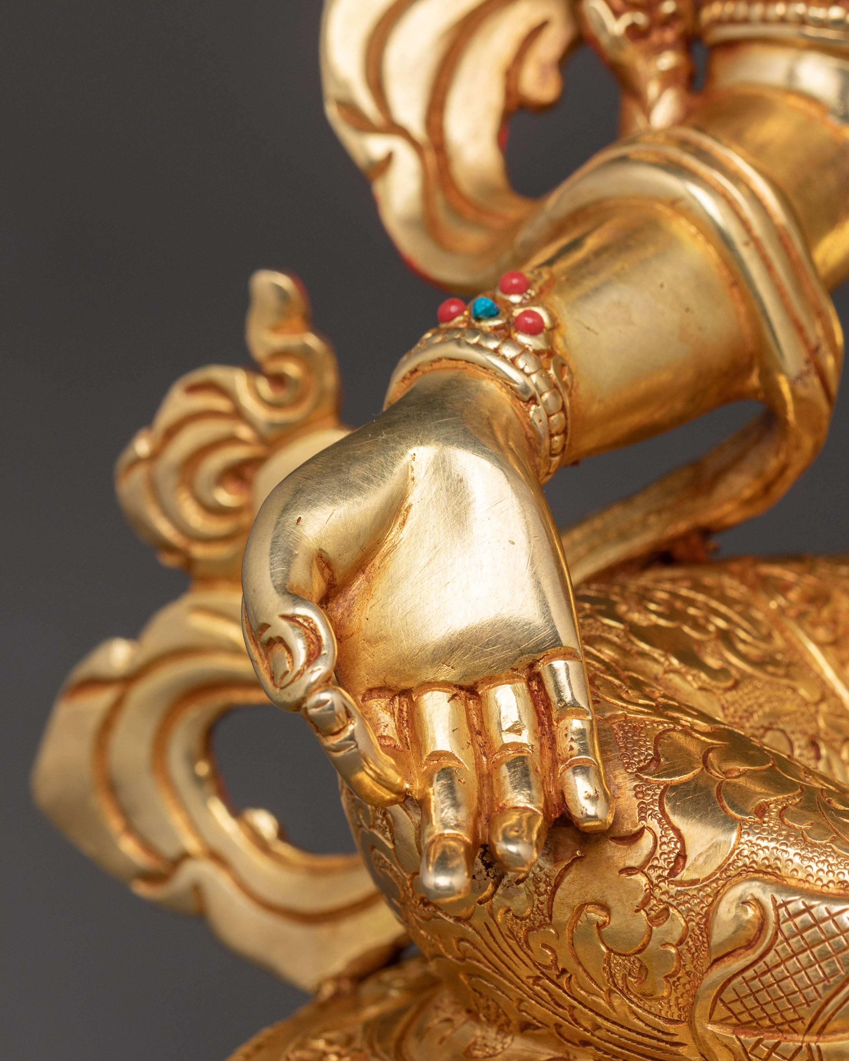 Green Tara Blessing Statue: Handcrafted in 24K Gold