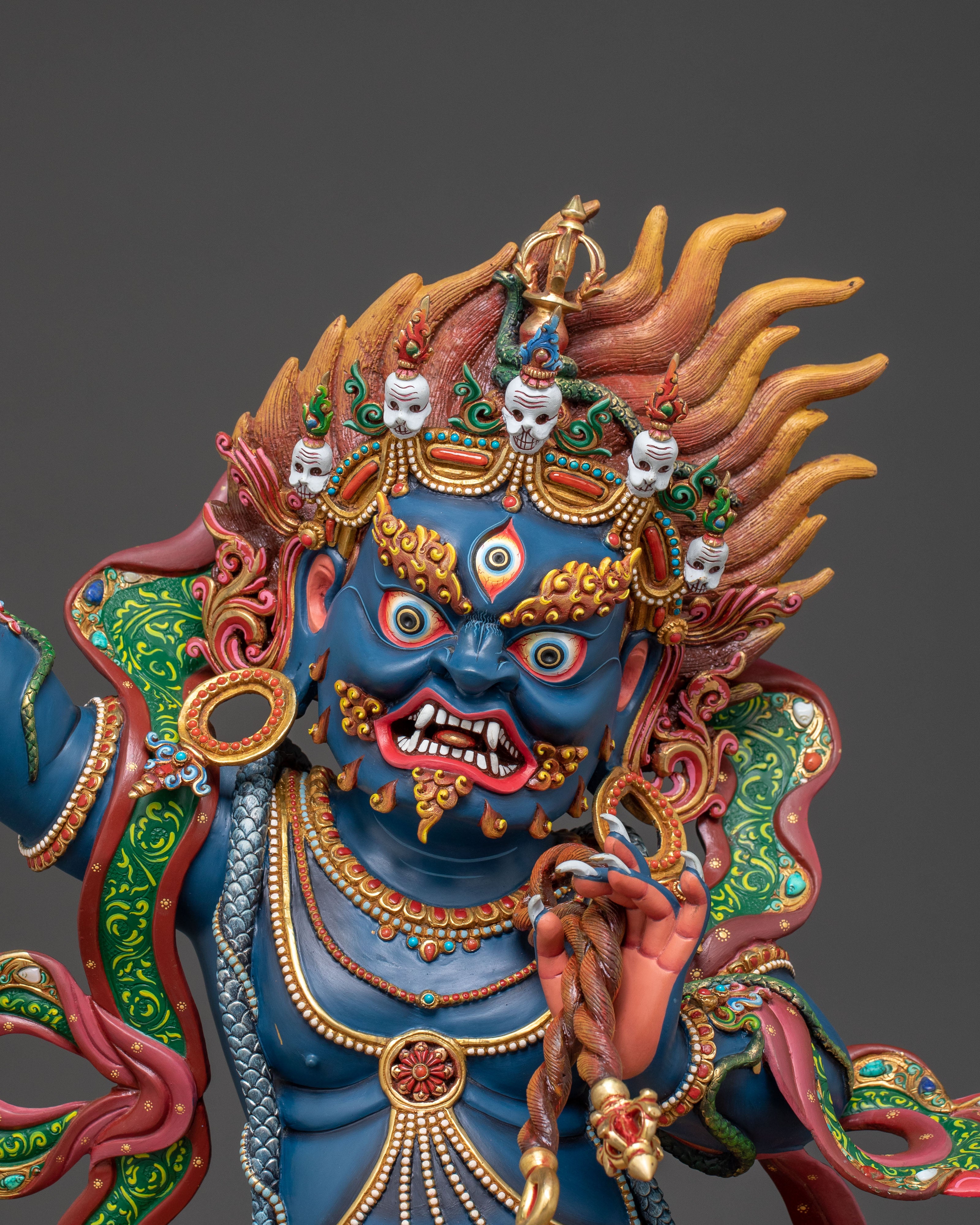 Golden Vajrapani Blessing Statue: Gilded Majesty from Nepal