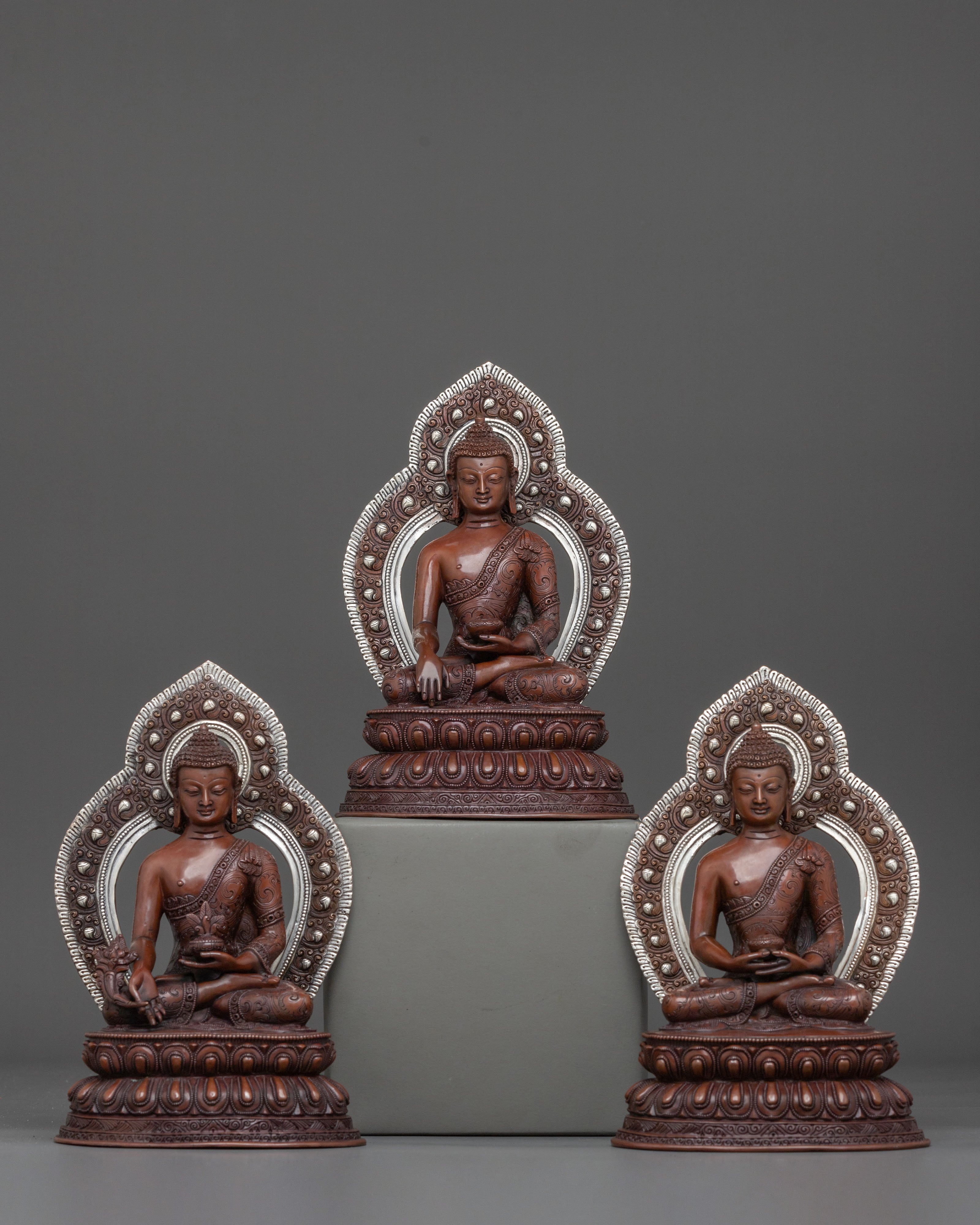 Three Buddhas Statue Set