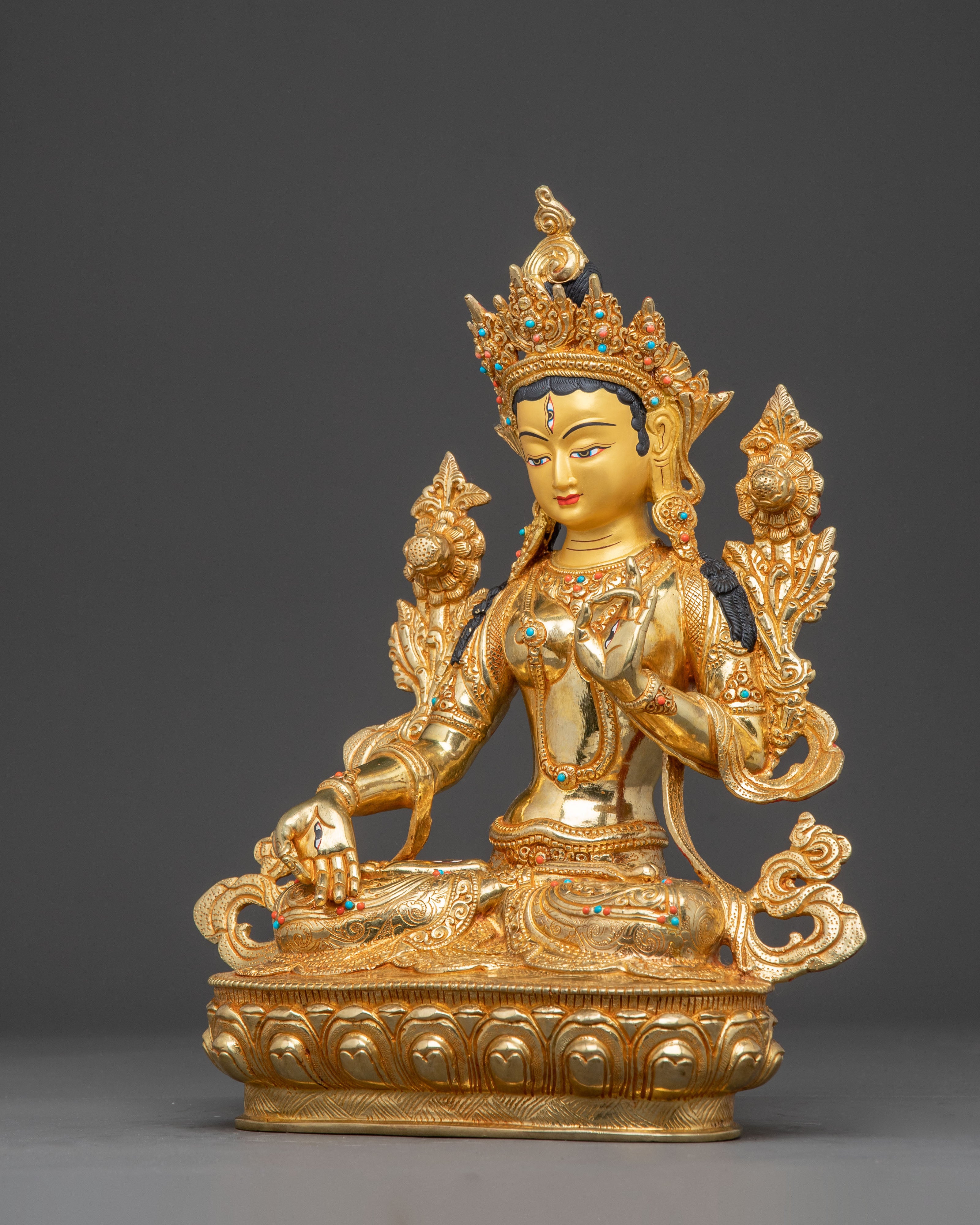 Handmade Sita Tara Copper Statue | Traditional Himalayan Art