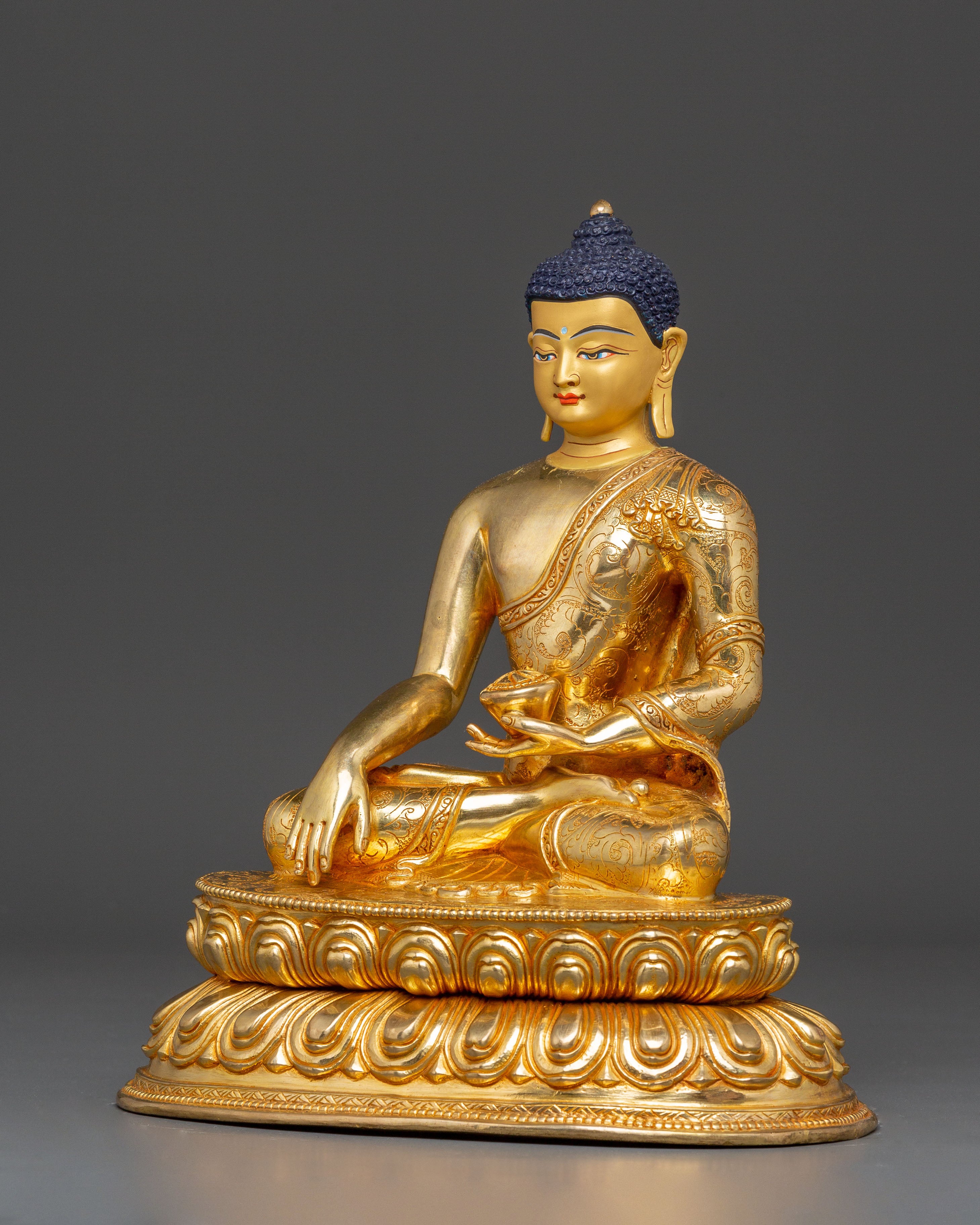 Handmade Himalayan Shakyamuni Buddha Golden Statue | Buddha of Enlightenment