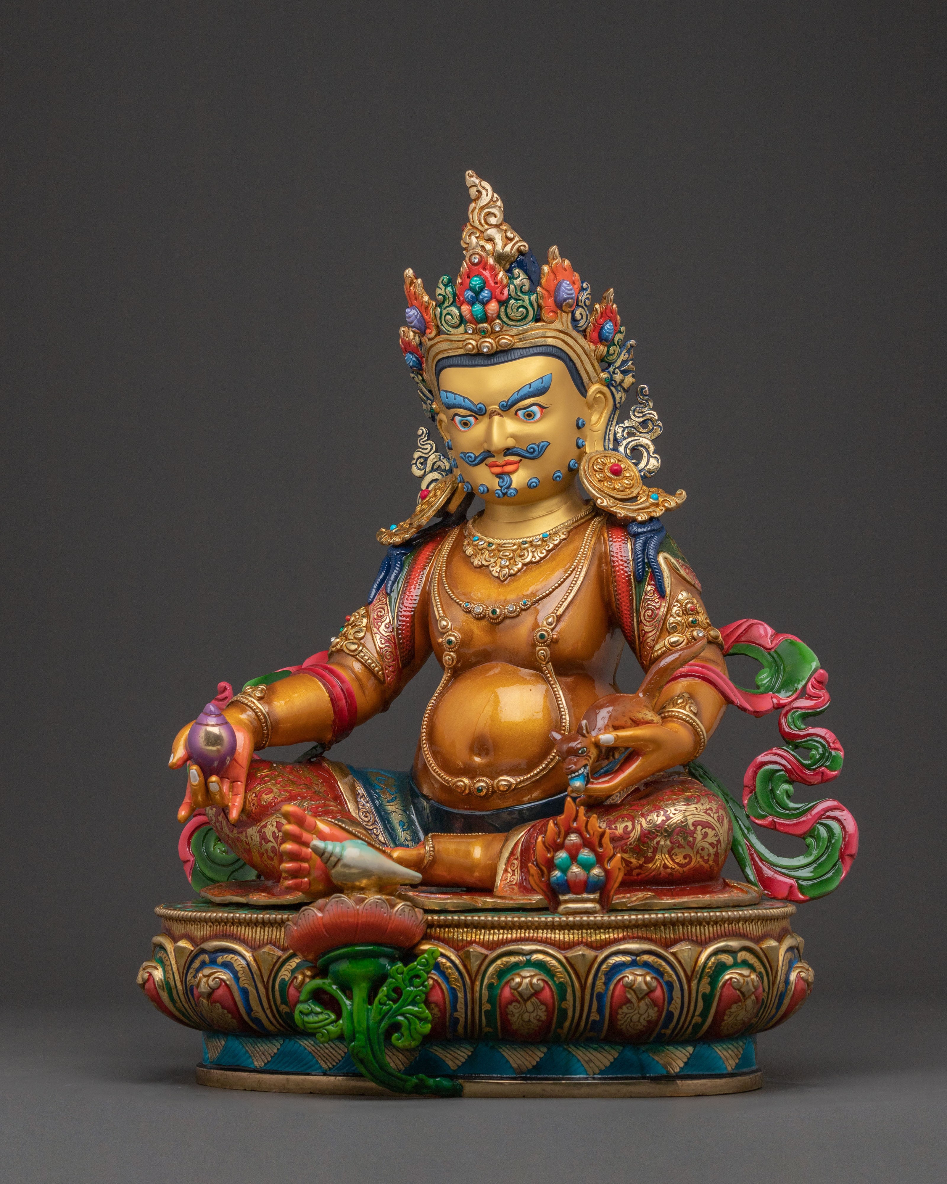 Dzambhala Golden Statue | Buddhist Deity of Wealth