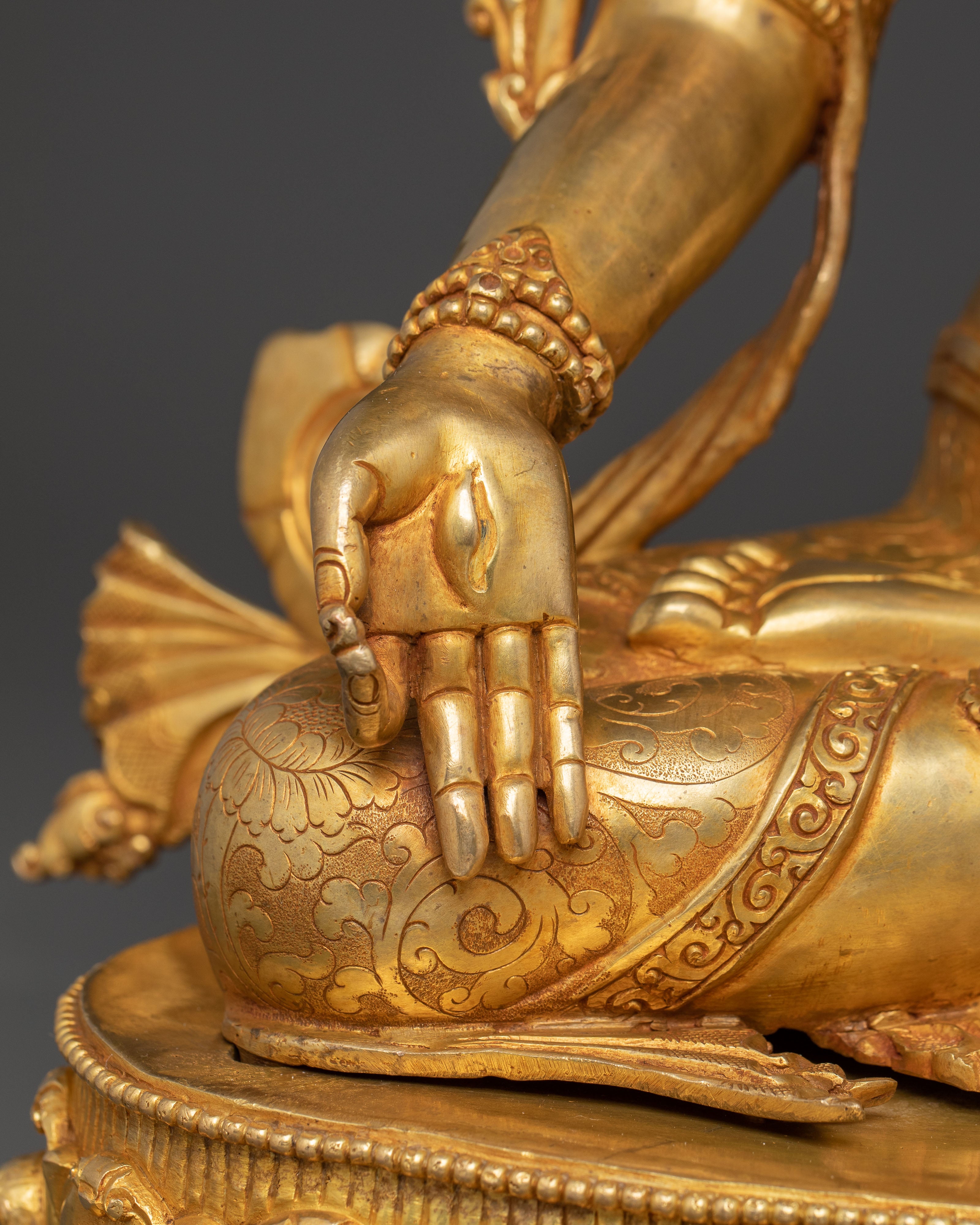 Divine White Tara Statue: Seven Eyed Goddess