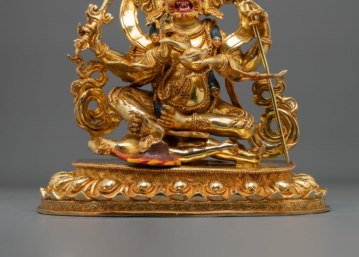 Four Armed Mahakala Statue | 34cm Copper Sculpture