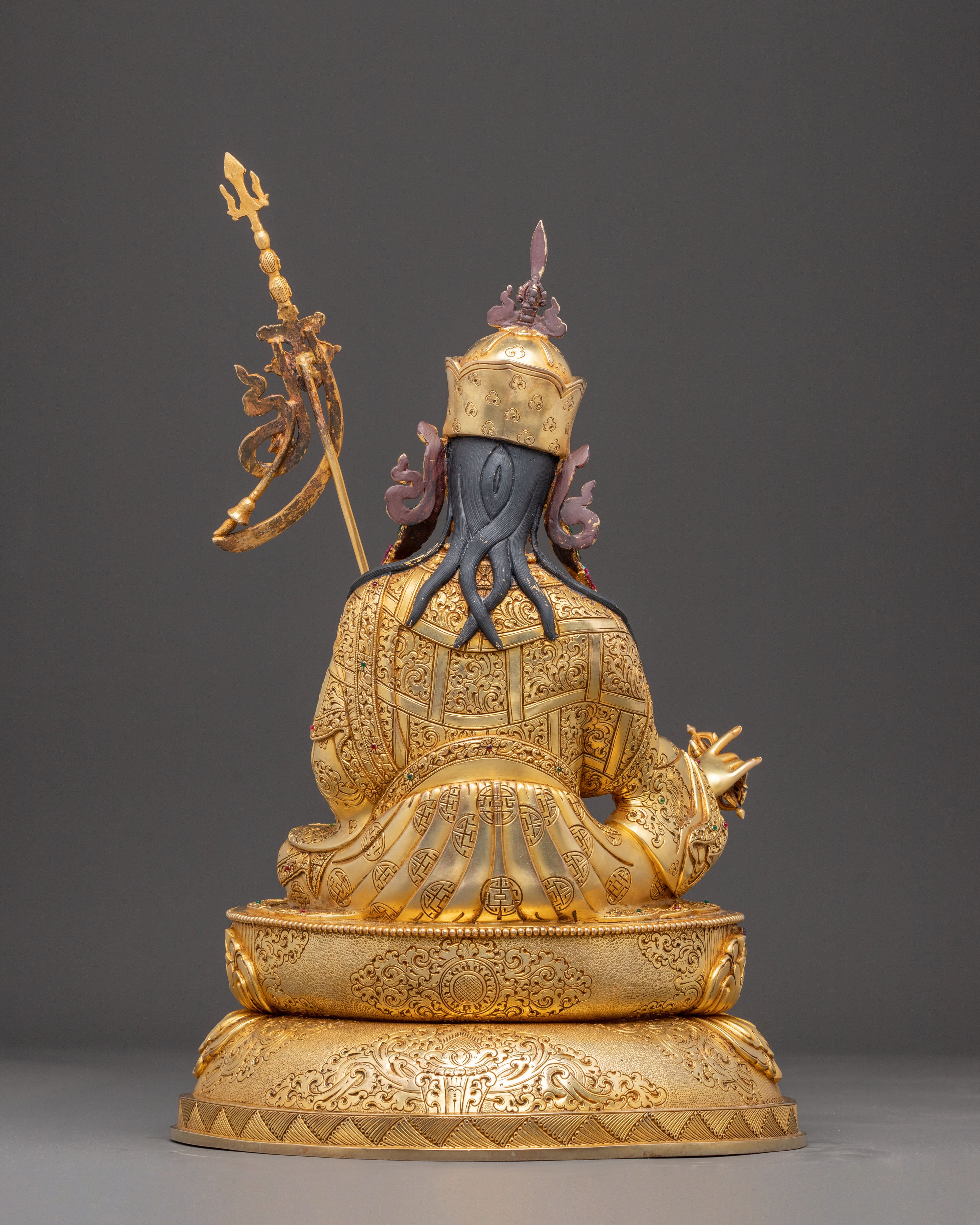 Handmade Copper Guru Rinpoche Statue | Tibetan Tantric Master Sculpture