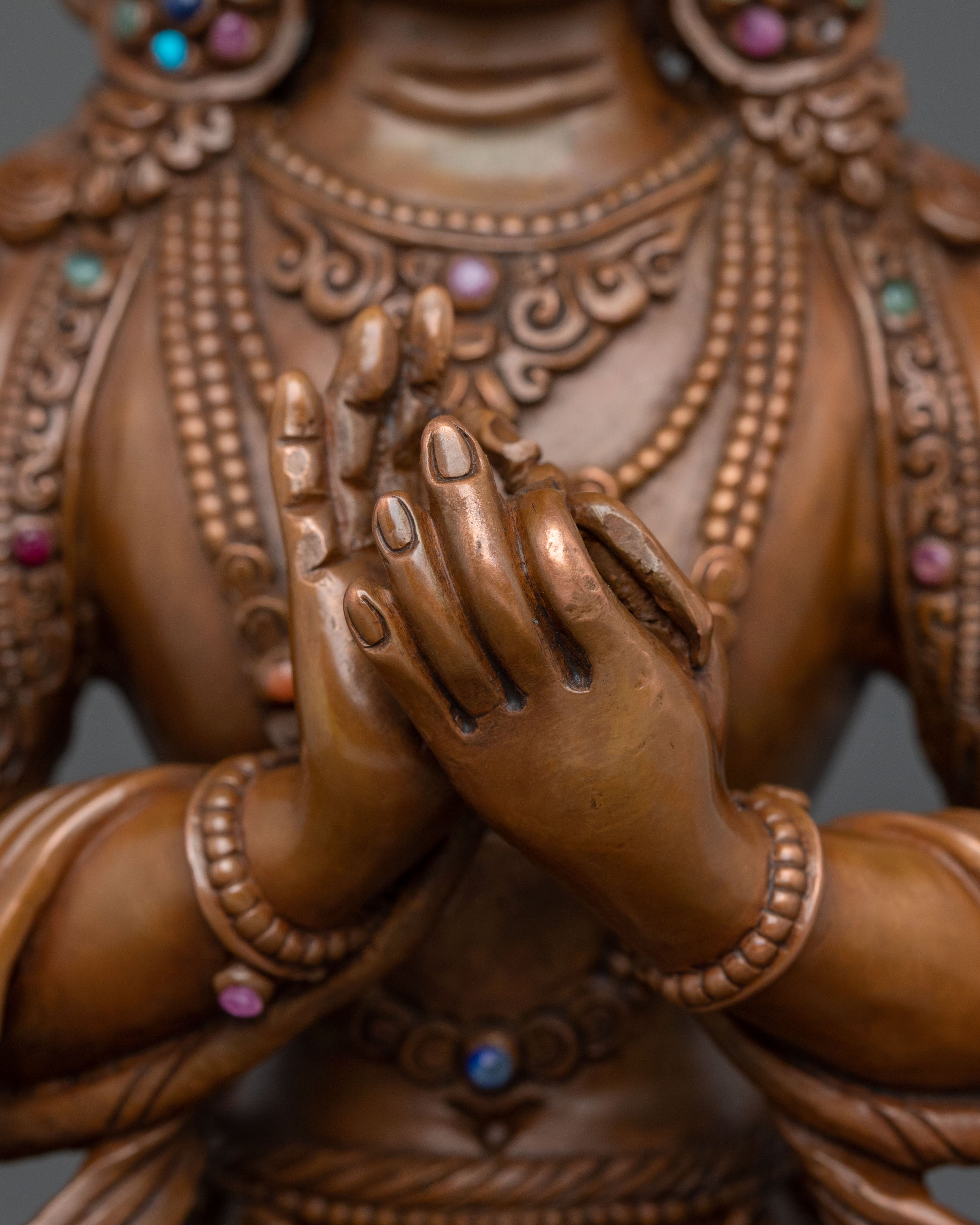 Future Buddha Maitreya Oxidized Statue