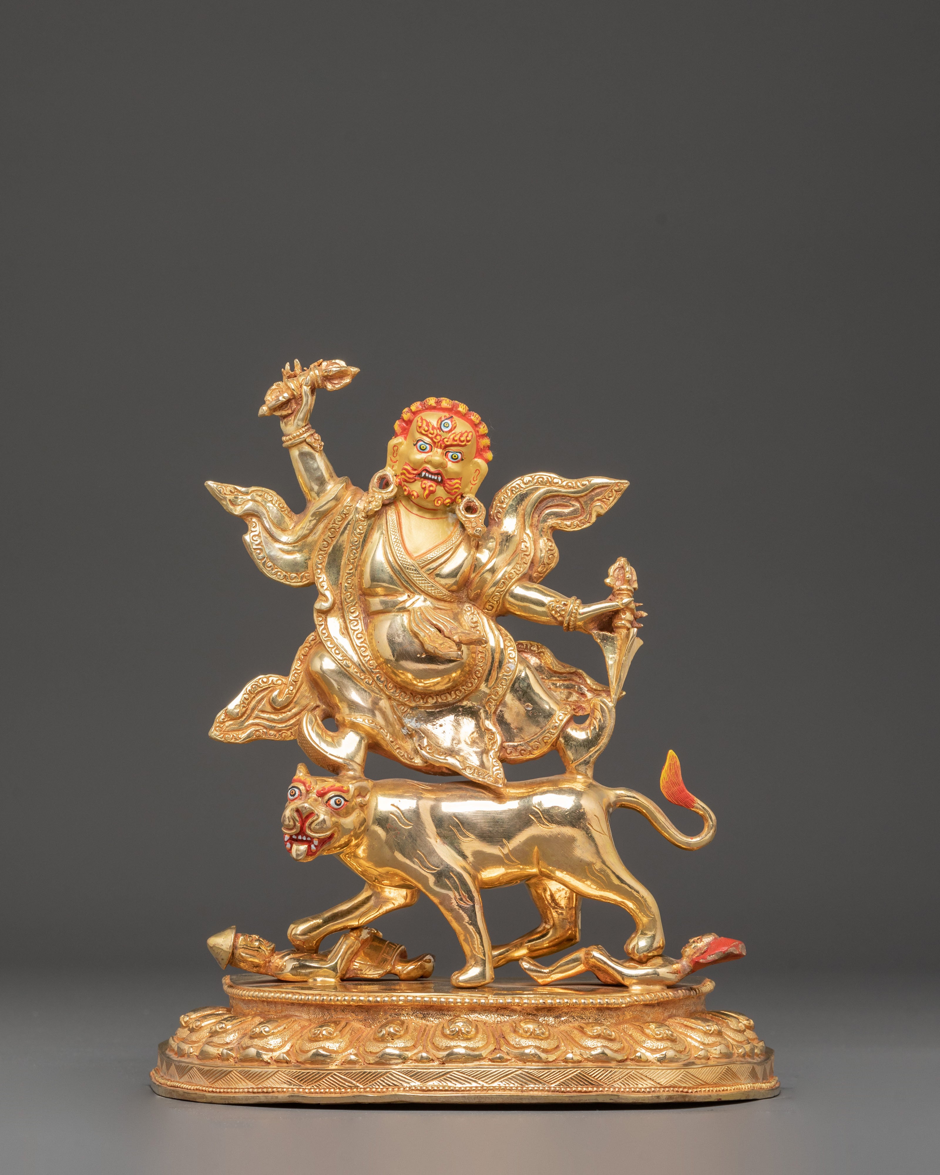 Handcrafted Dorje Drolo Golden Statue | Wrathful Manifestation of Padmasambhava