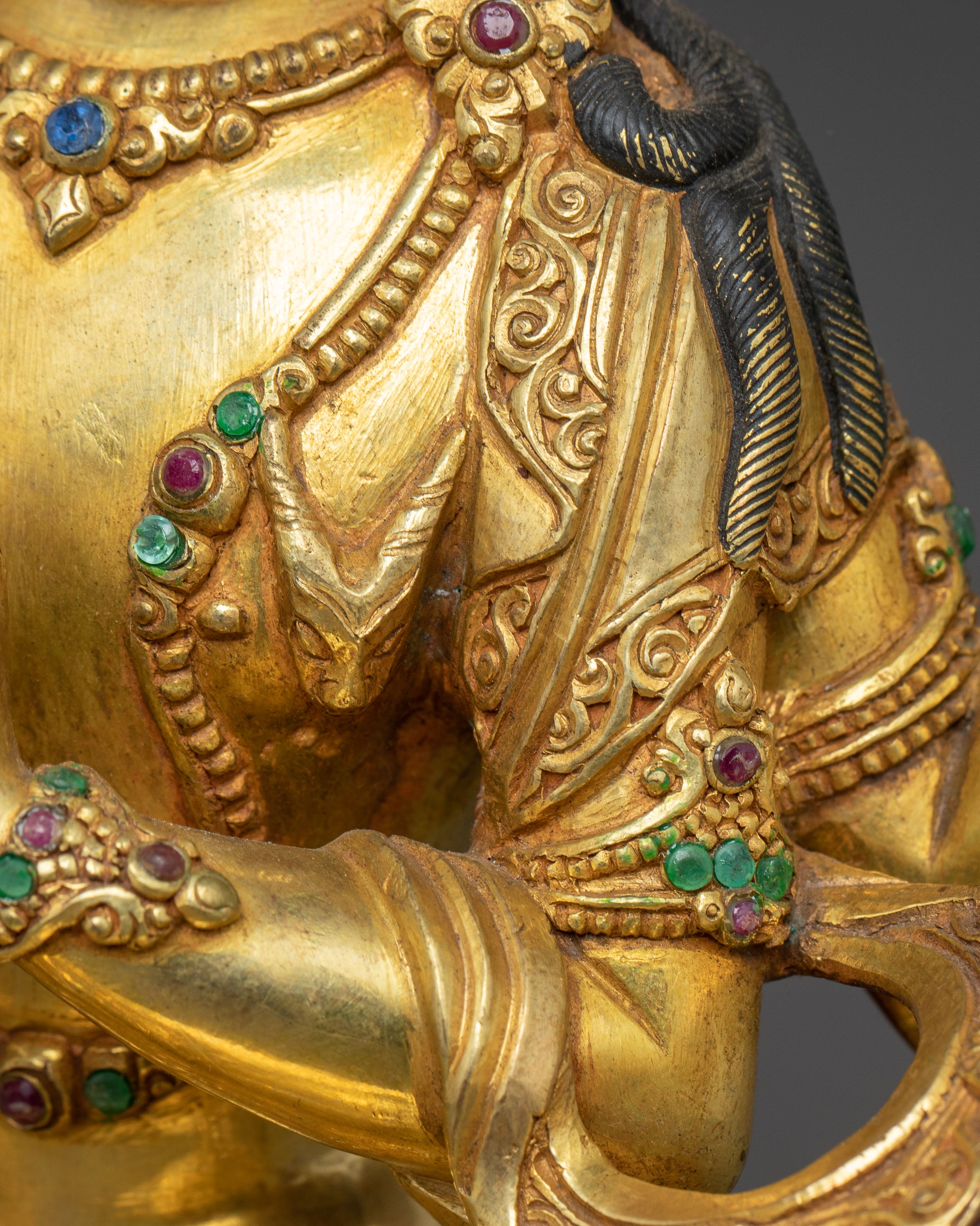 Handmade Chenrezig Copper Body Statue | Tibetan Deity of Compassion