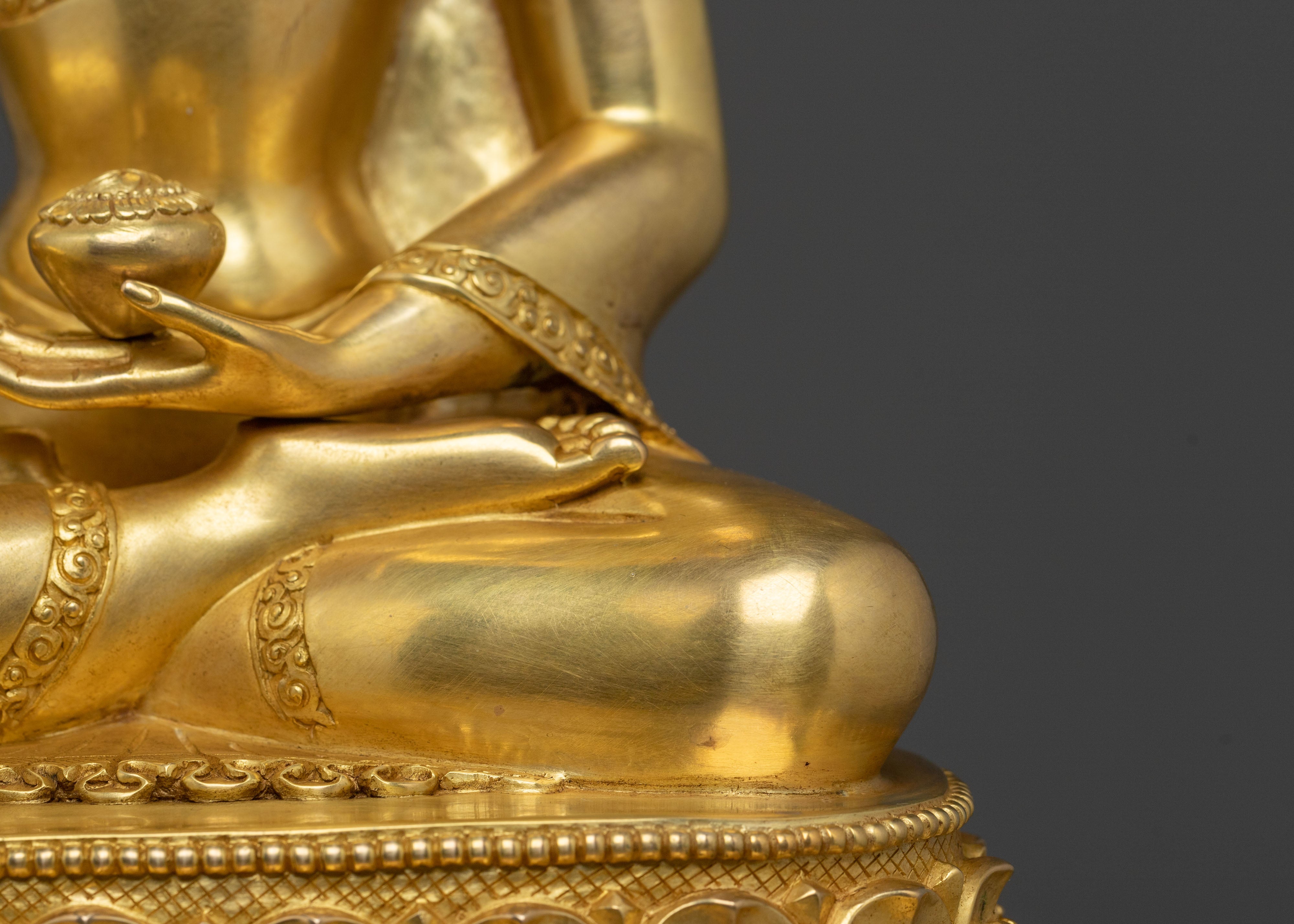 Shakyamuni Buddha Sculpture Seated on a Throne