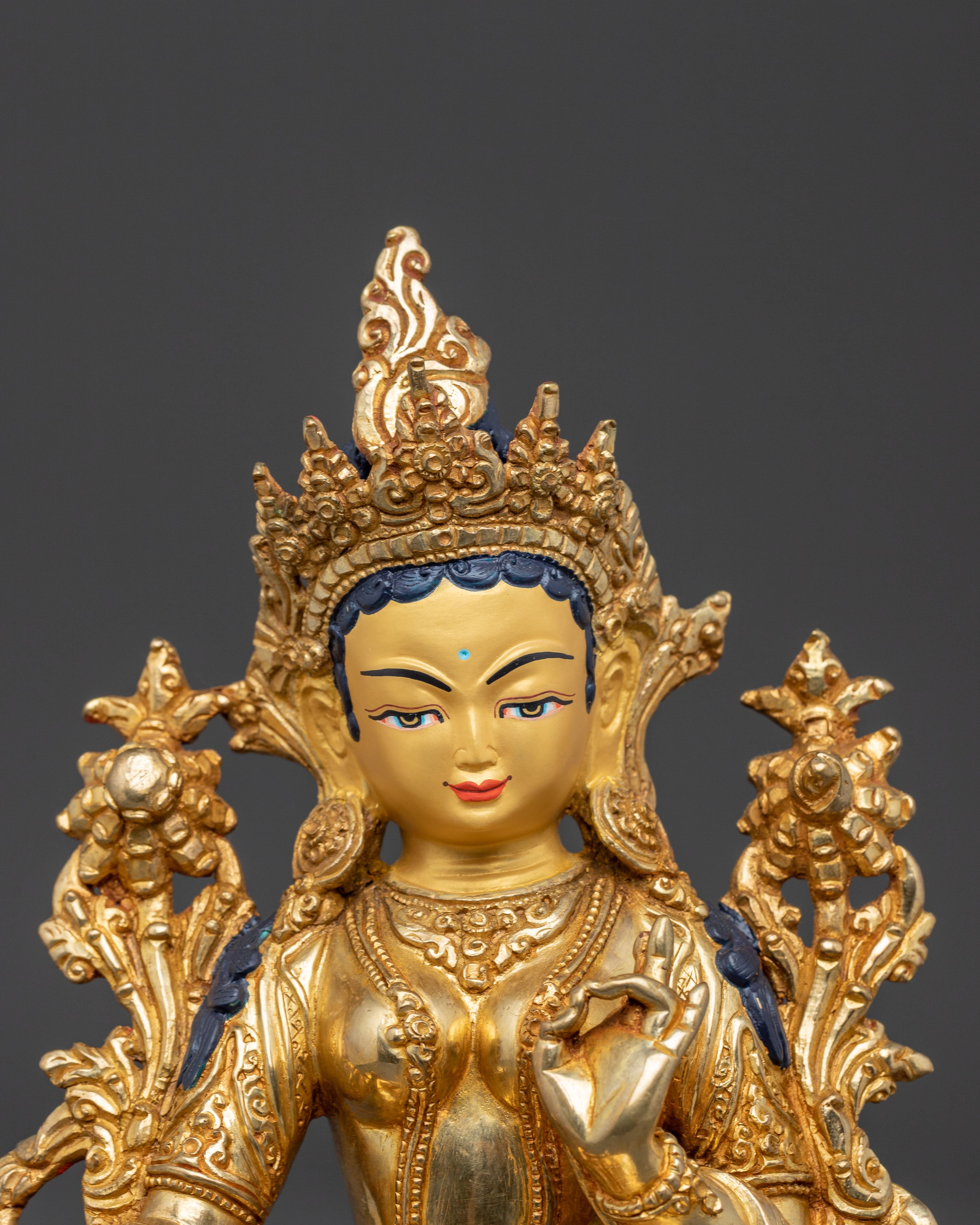 Mother Green Tara Copper Handmade Sculpture | Traditional Buddhist Art