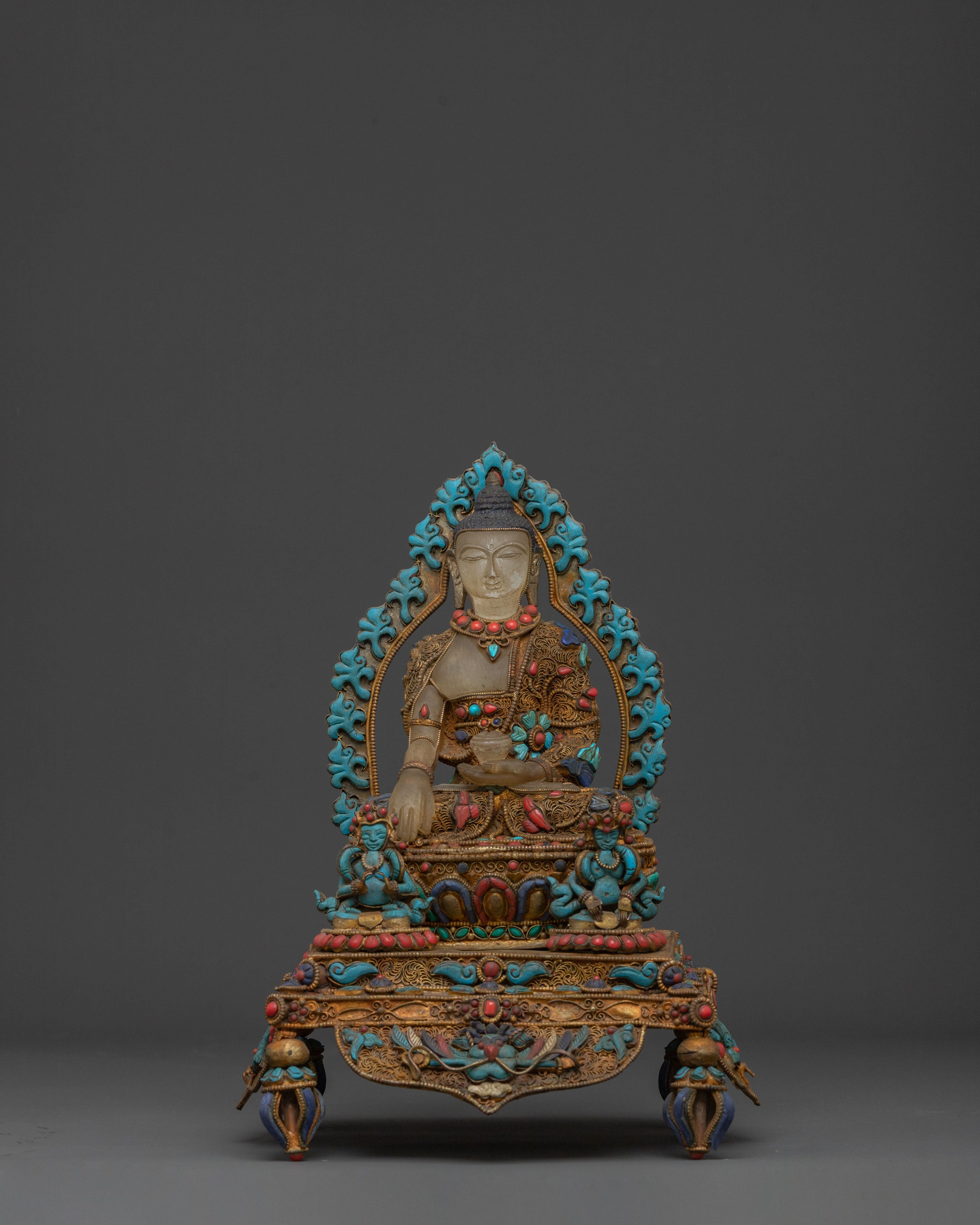Shakyamuni Buddha Serene Statue on Throne