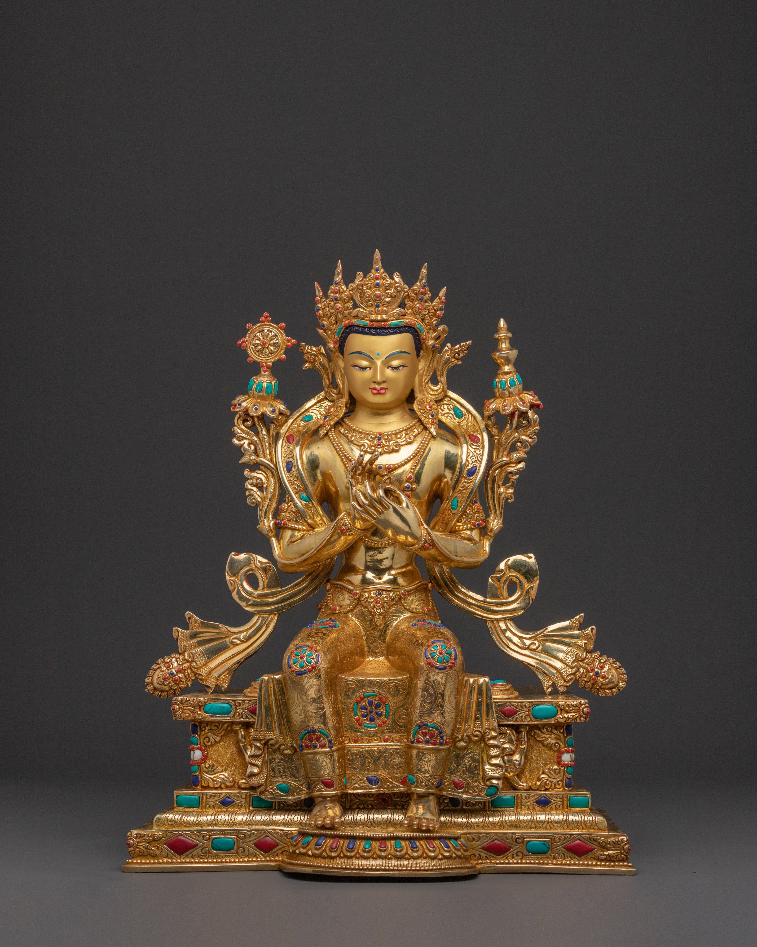 Maitreya Buddha Golden Statue | Compassionate Figure
