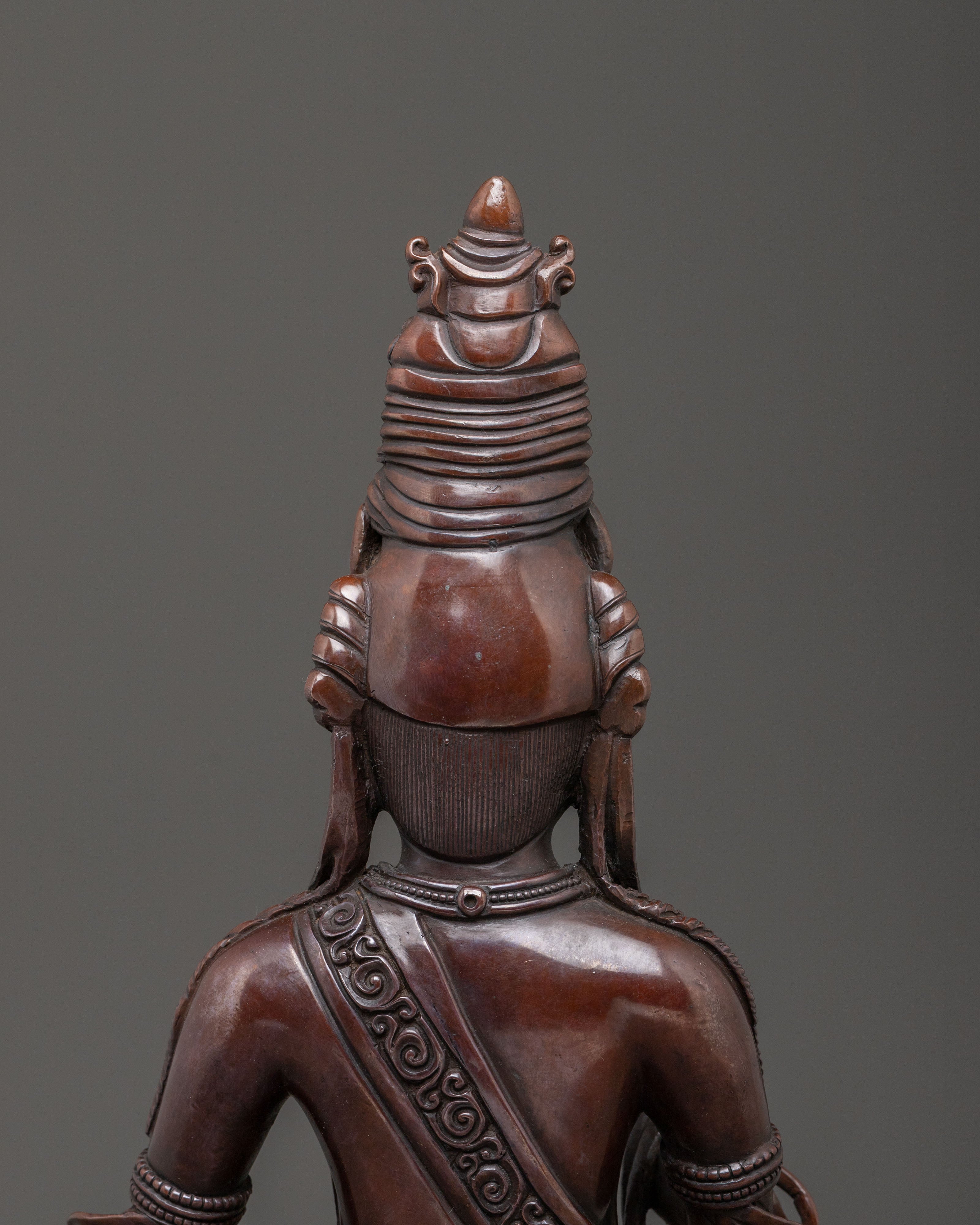 Kuan Yin Statue | Serene Oxidized Copper