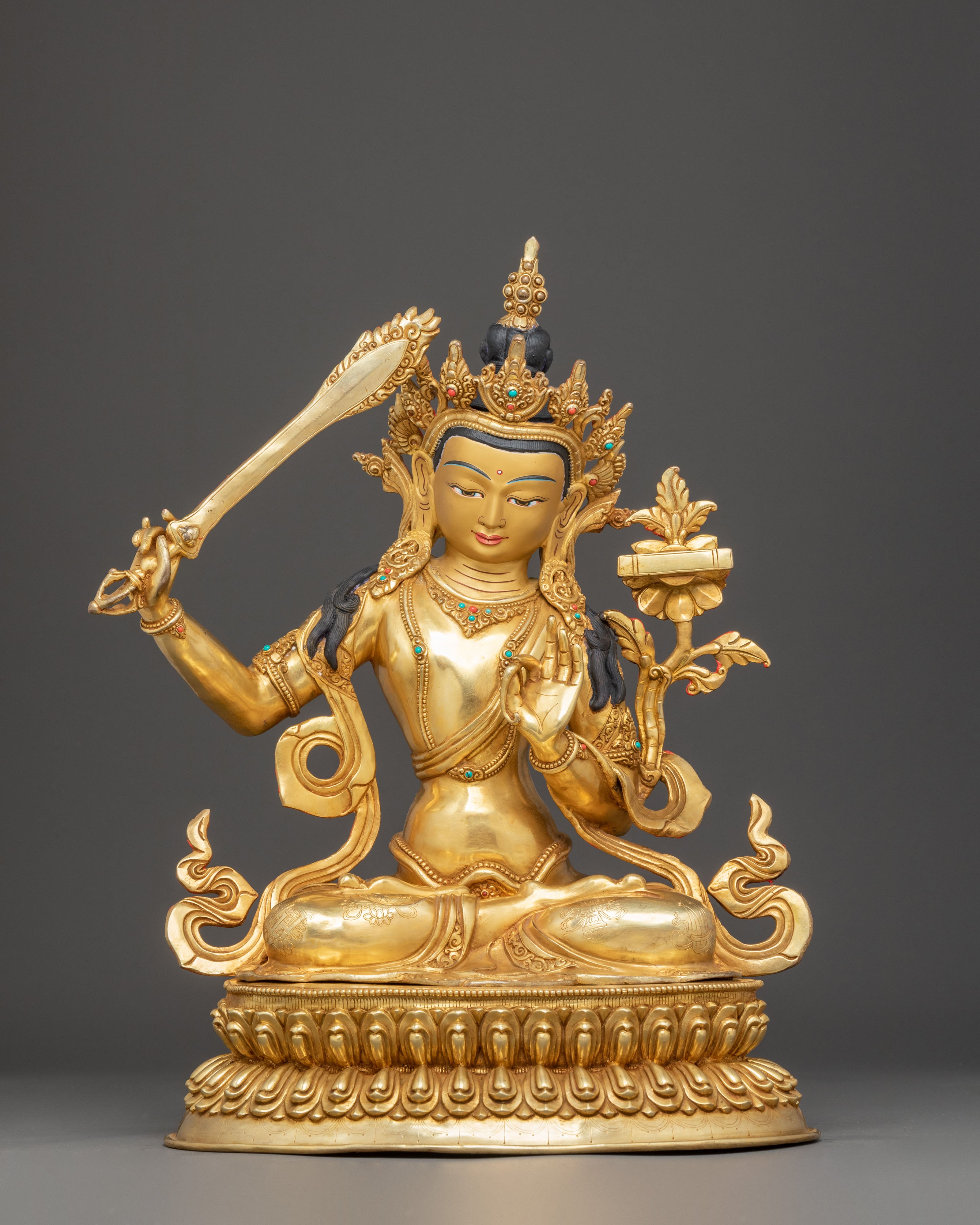 Handmade Copper Statue of Bodhisattva Manjushri
