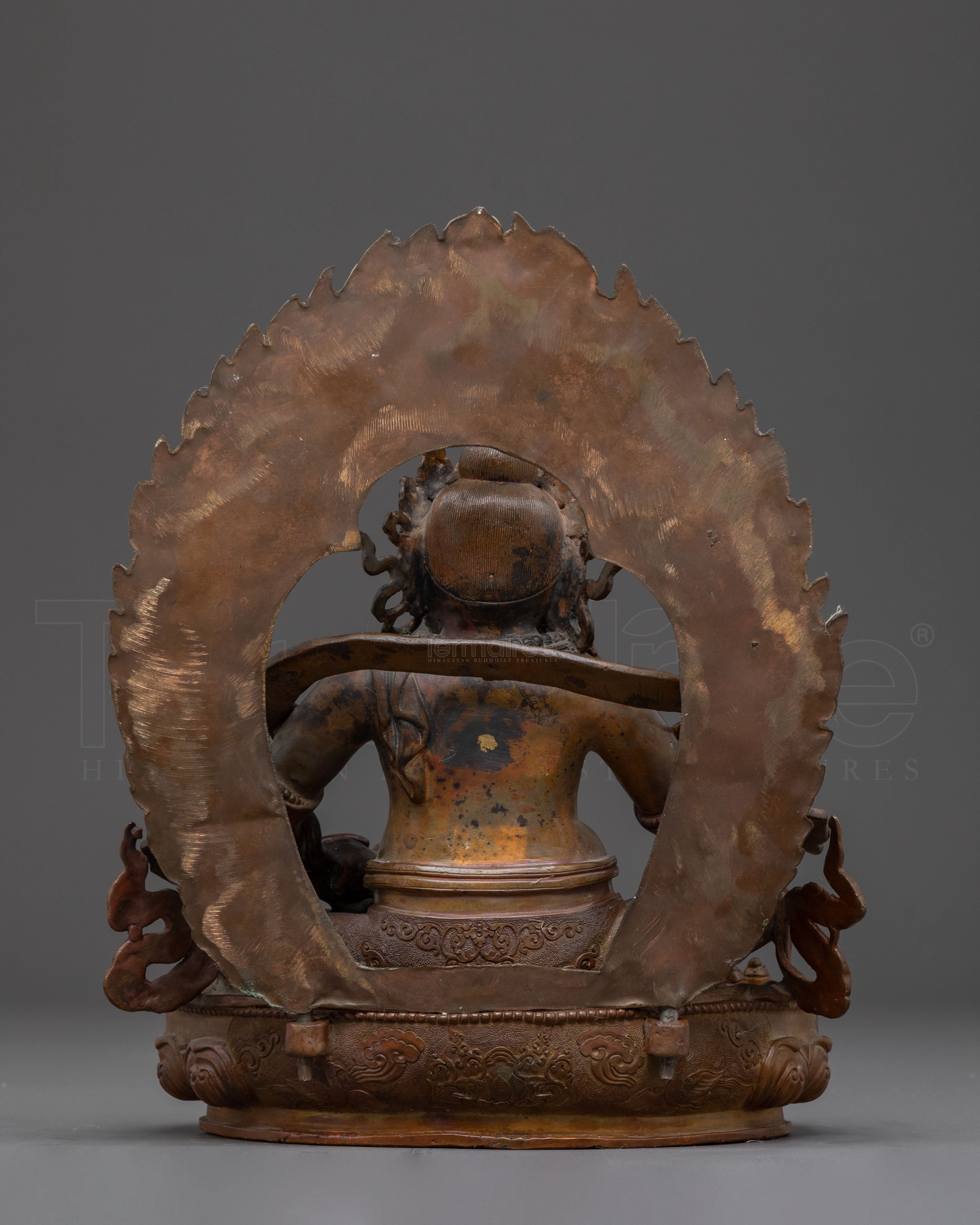 Dzambhala Statue of Wealth and Abundance – Antique Oxidized Copper
