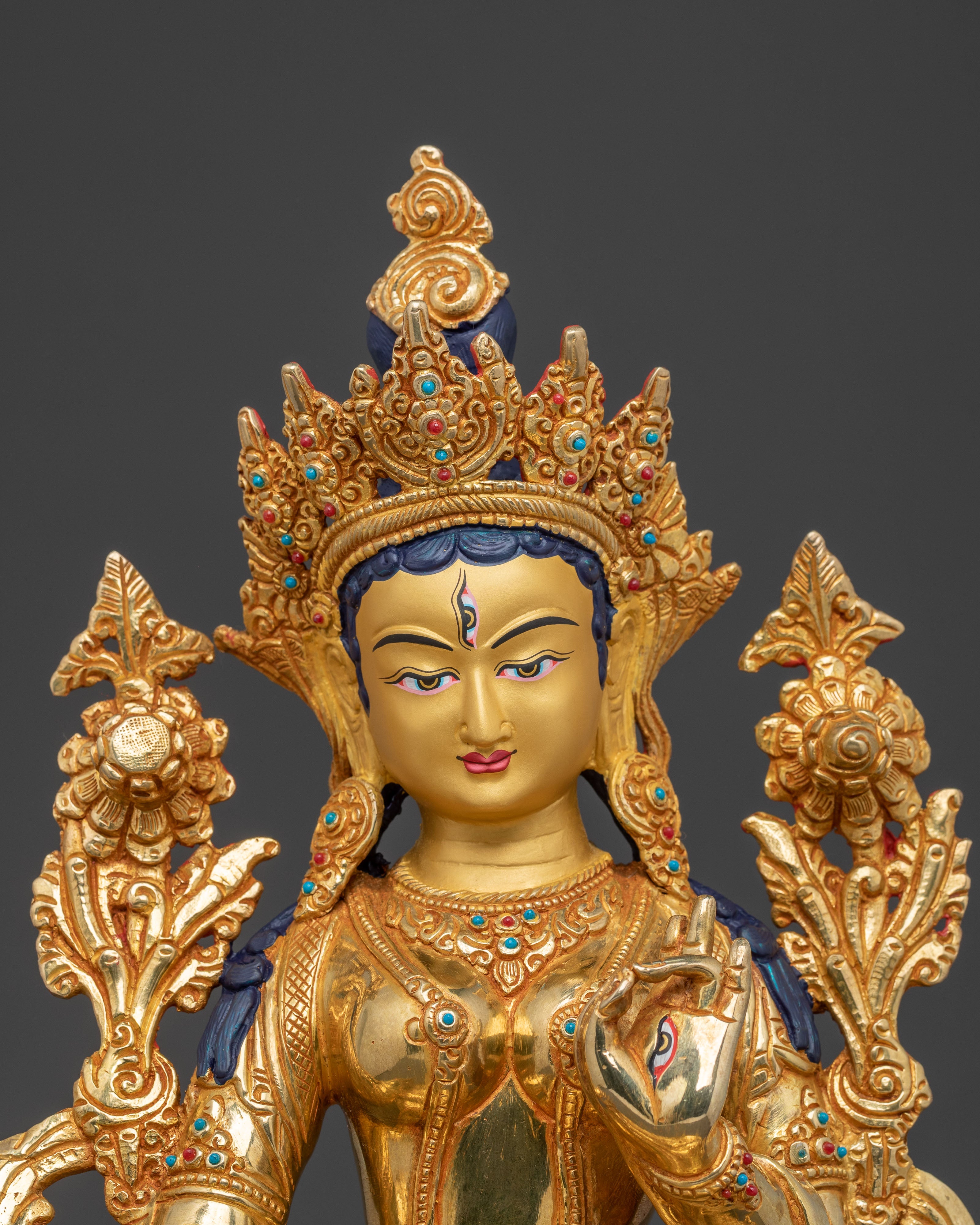 Goddess White Tara Traditional Statue for Altar Decor
