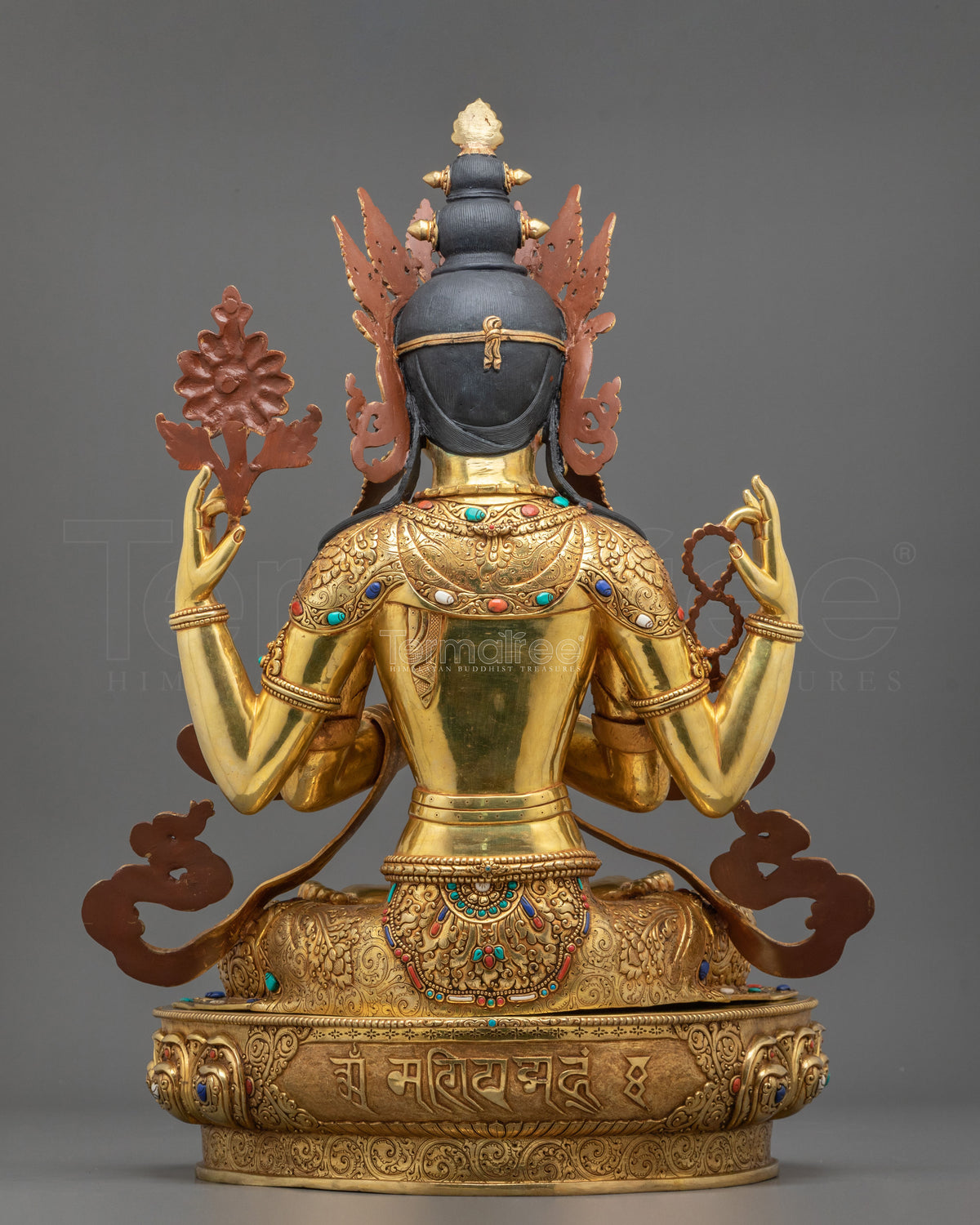 Chenrezig Sculpture | Hand-Carved 24K Gold Gilded Figurine