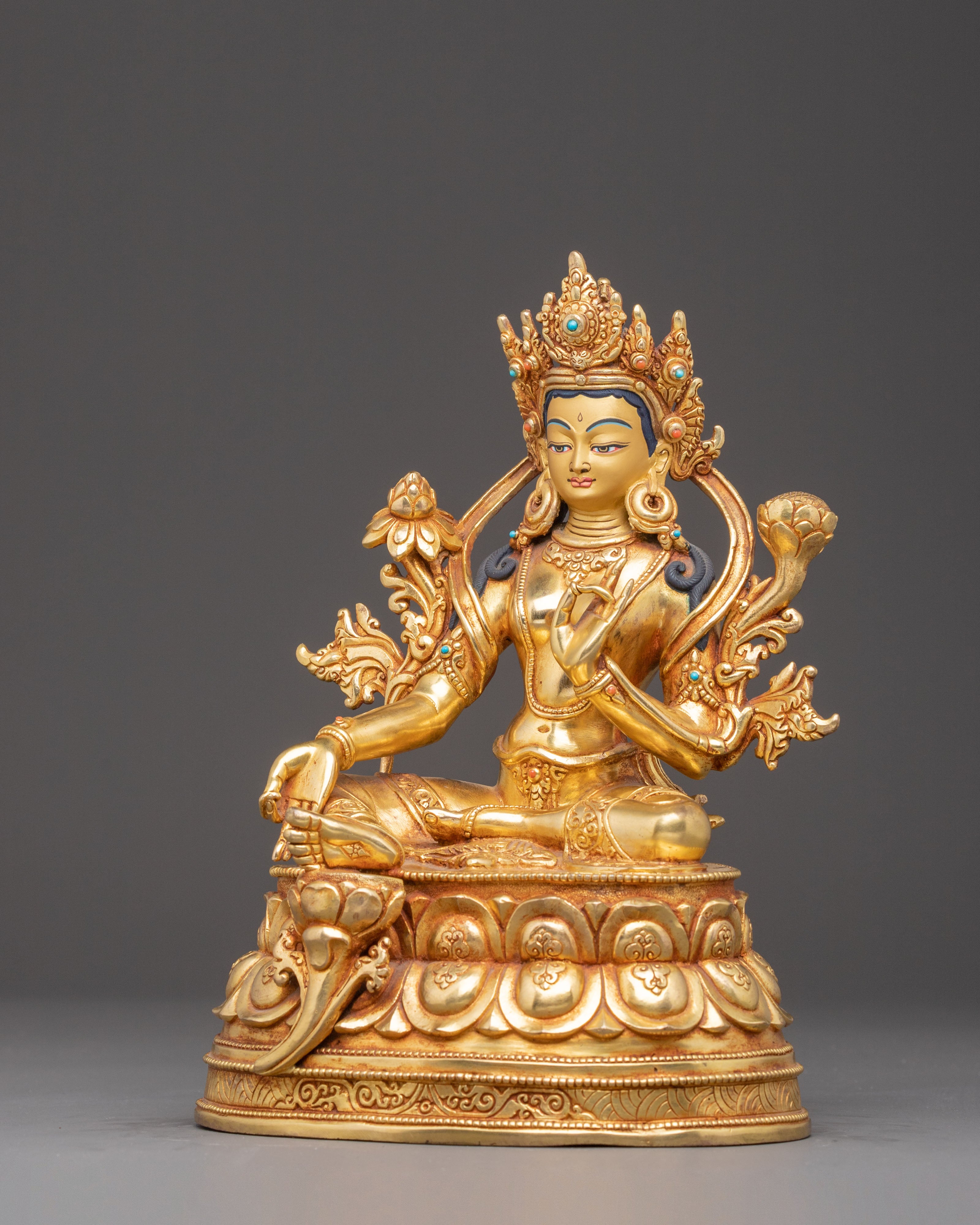 Peaceful Sculpture of Mother Green Tara | Compassion Goddess