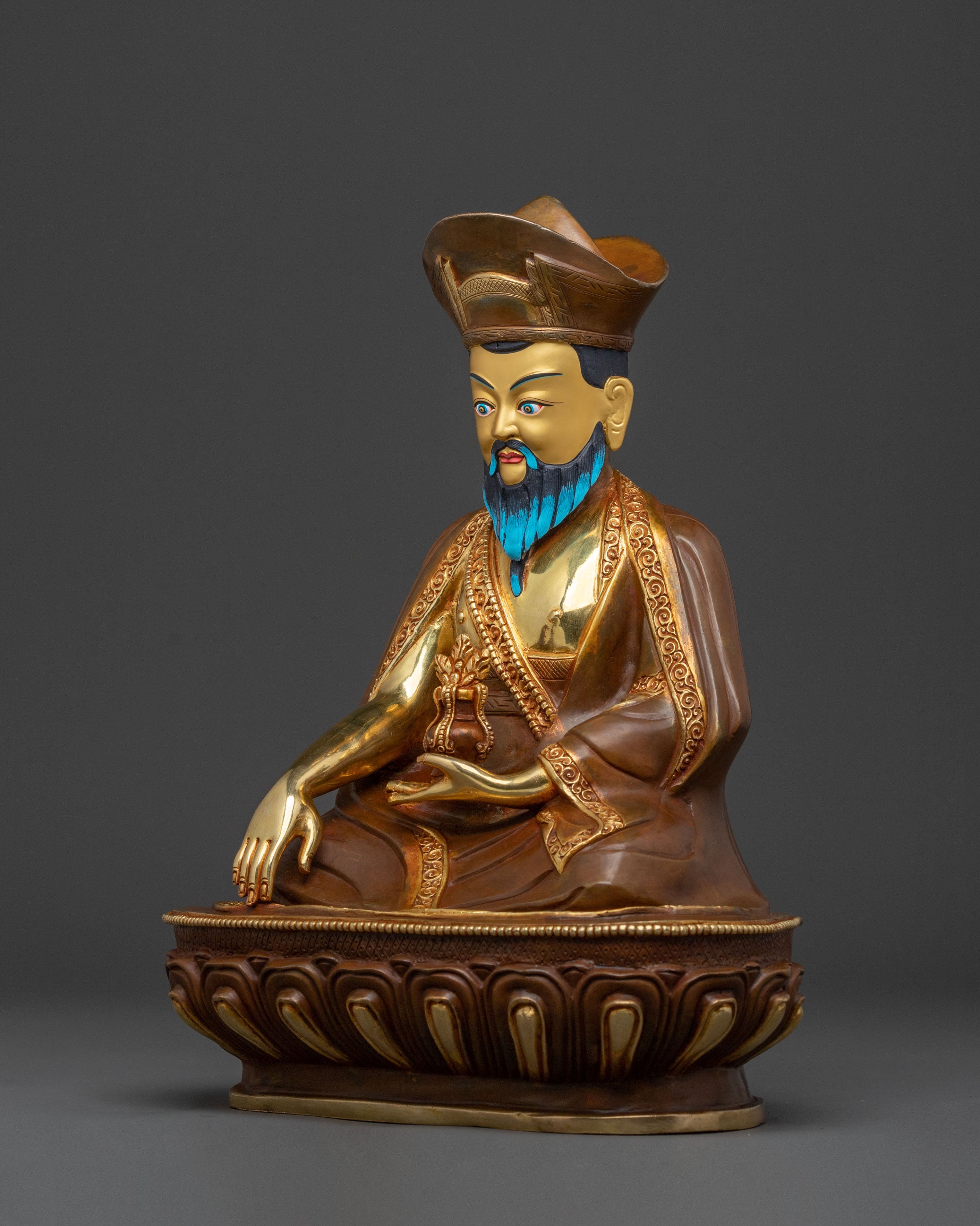 Guru Shapdum Sacred Statue | 24k Gold Gilded Icon