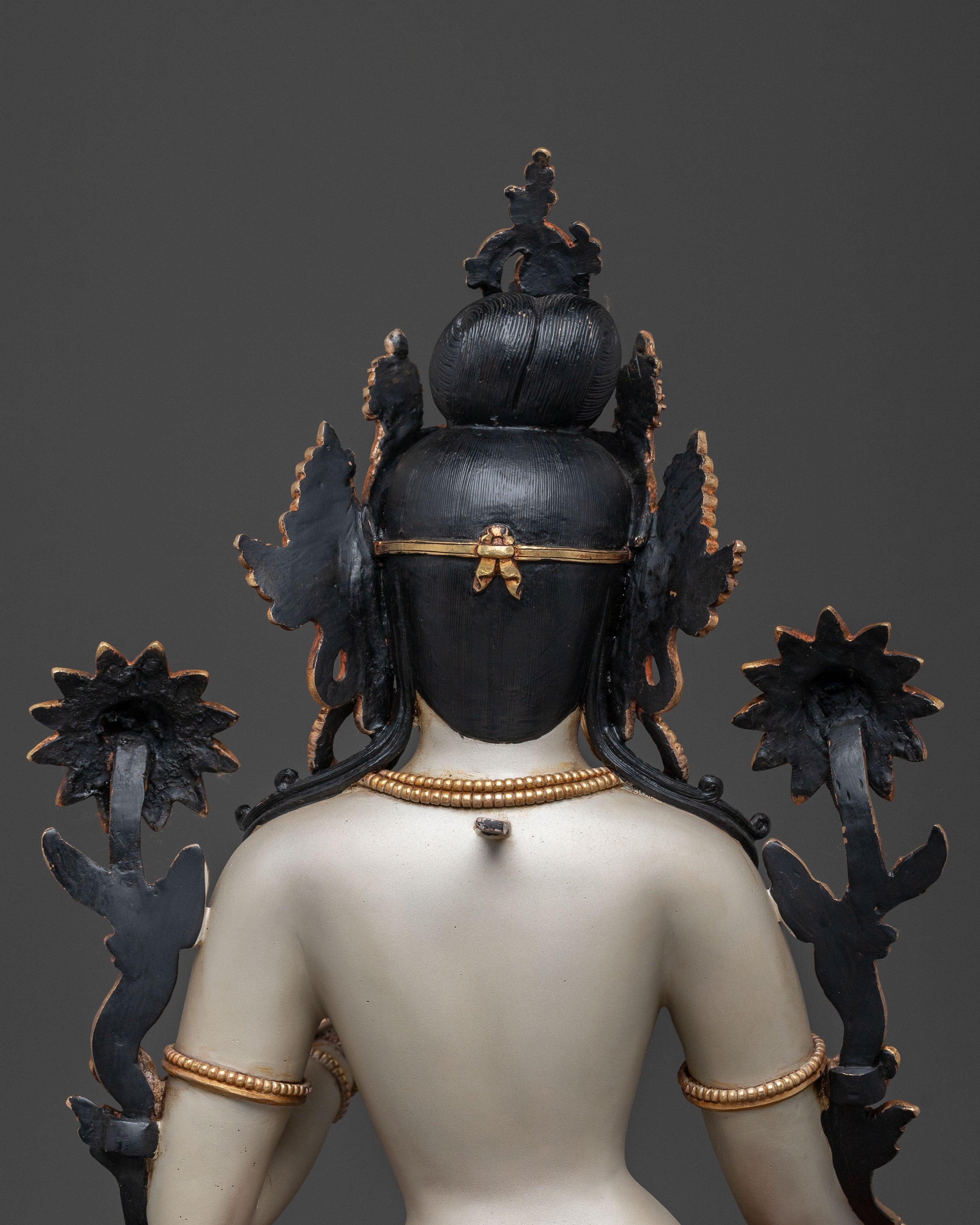 White Tara: Radiant 24K Gold Gilded Sculpture