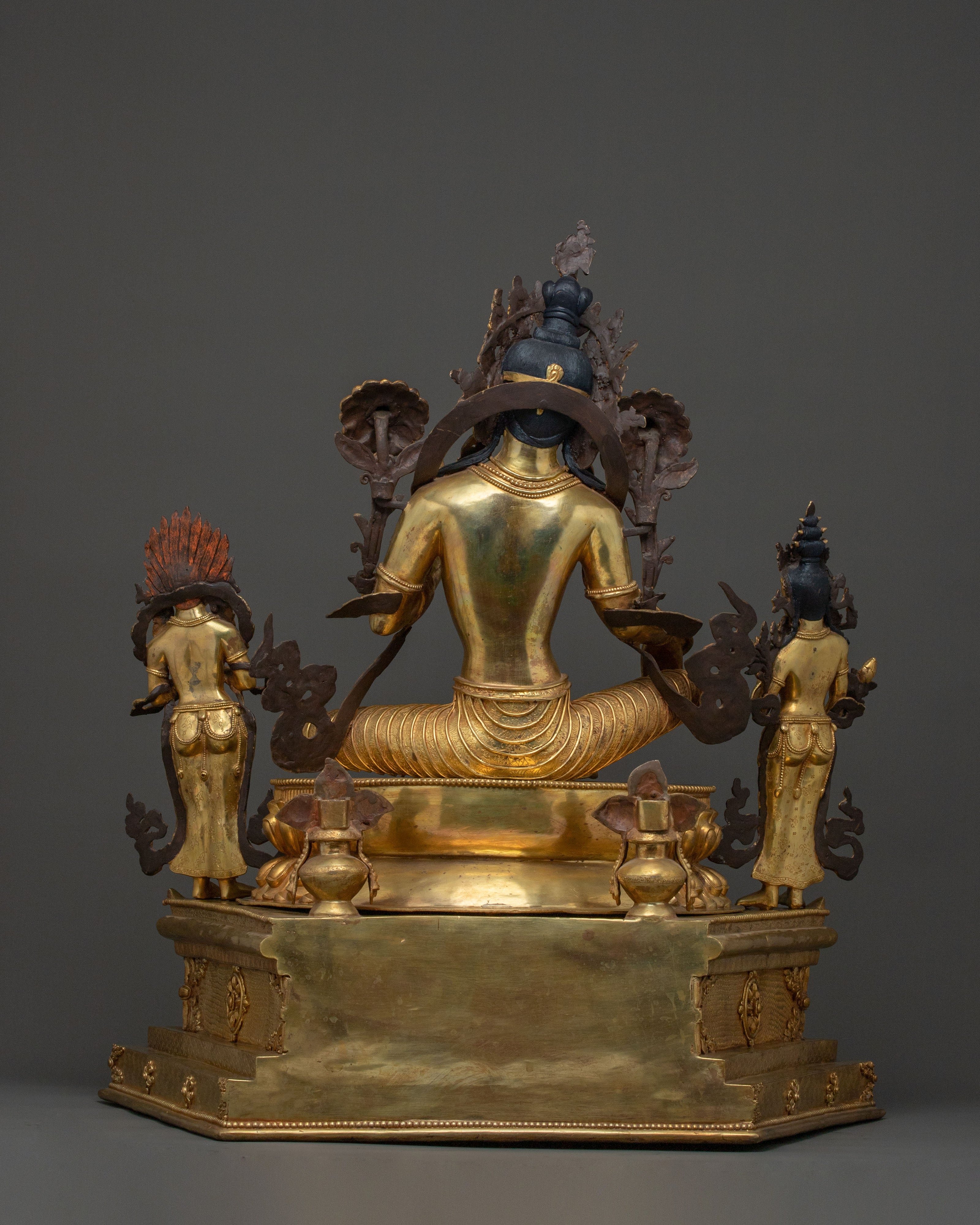 Green Tara On Throne: Goddess of Compassion, Healing & Protection