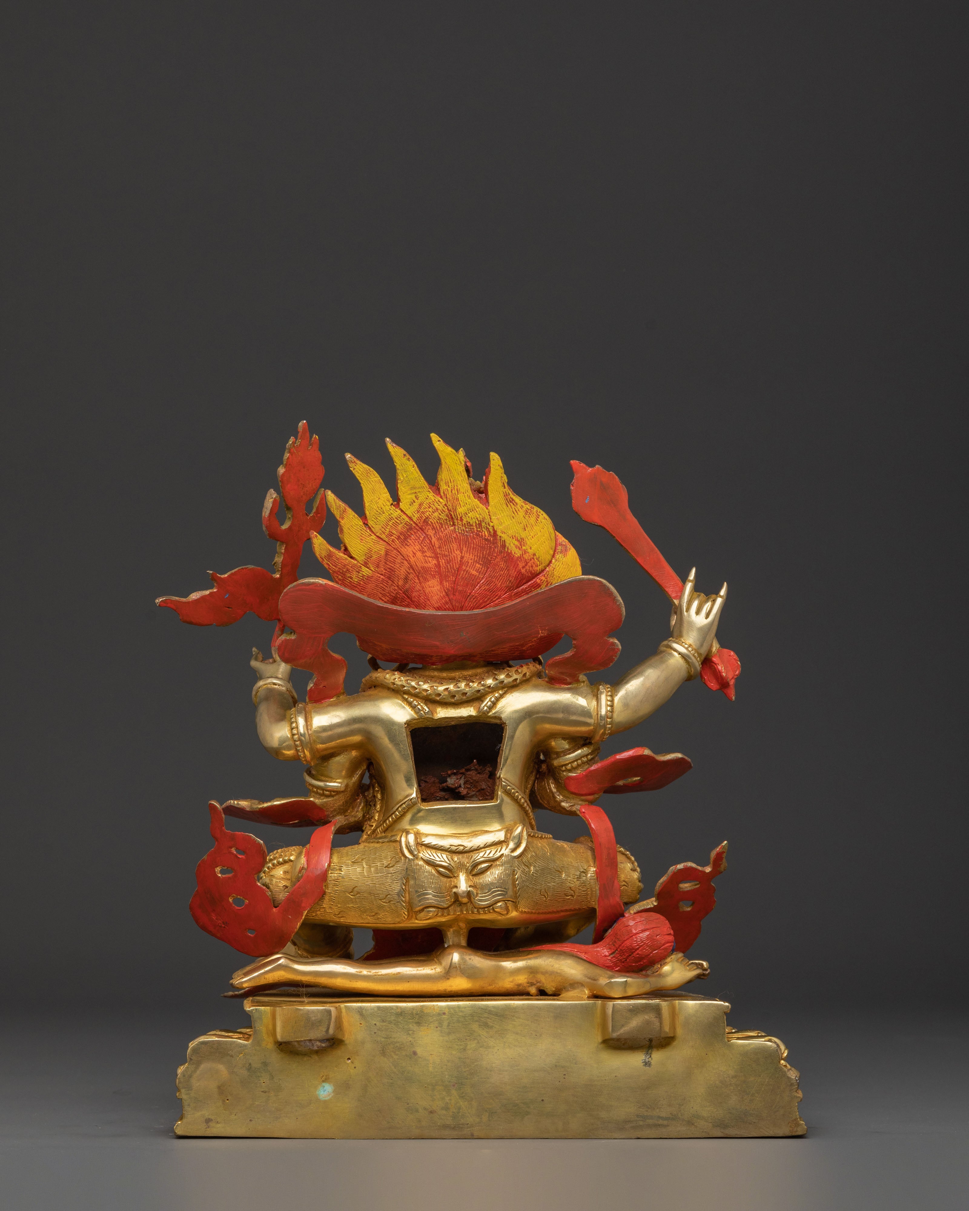 Four Armed Mahakala | Hand-Gilded Copper Statue