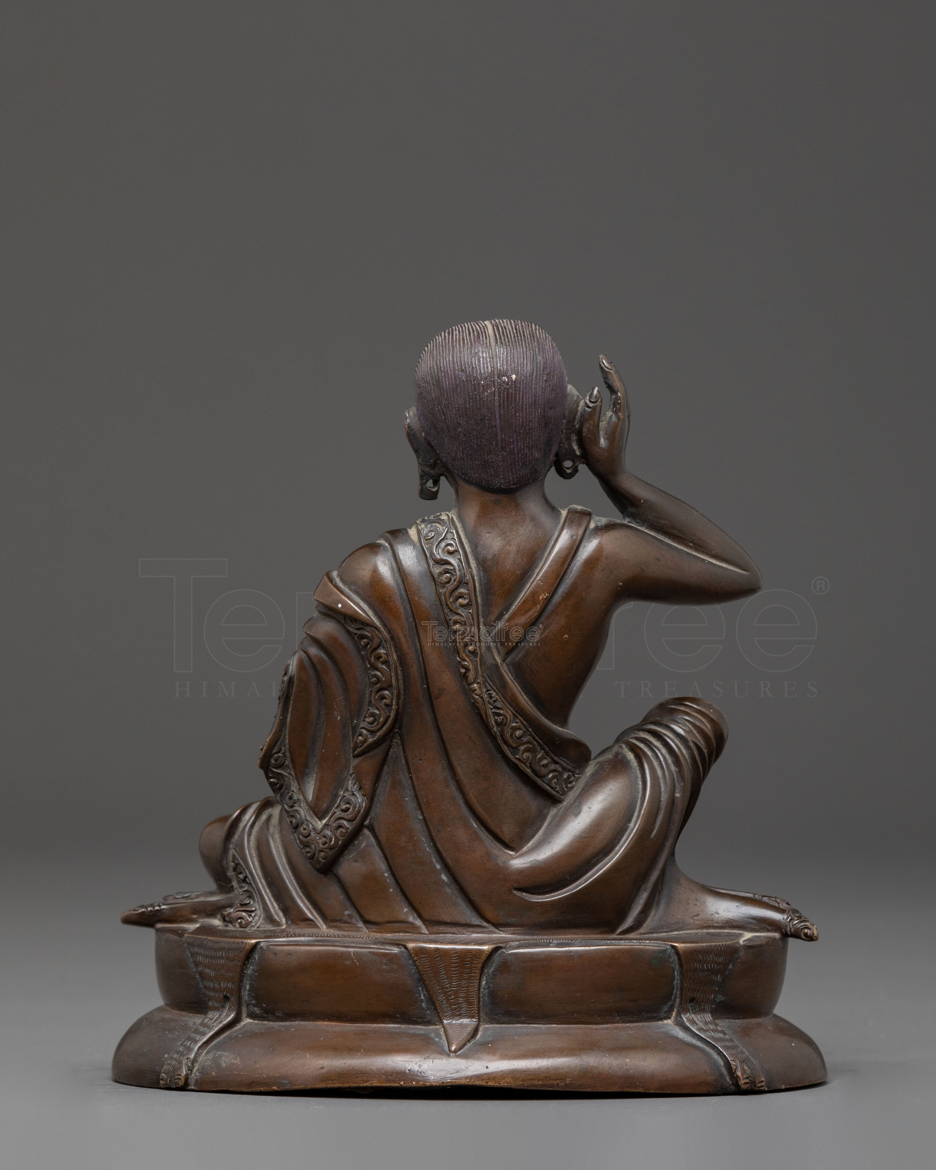 Handcrafted Milarepa Oxidized Copper Statue | Yogi & Dharma Teacher