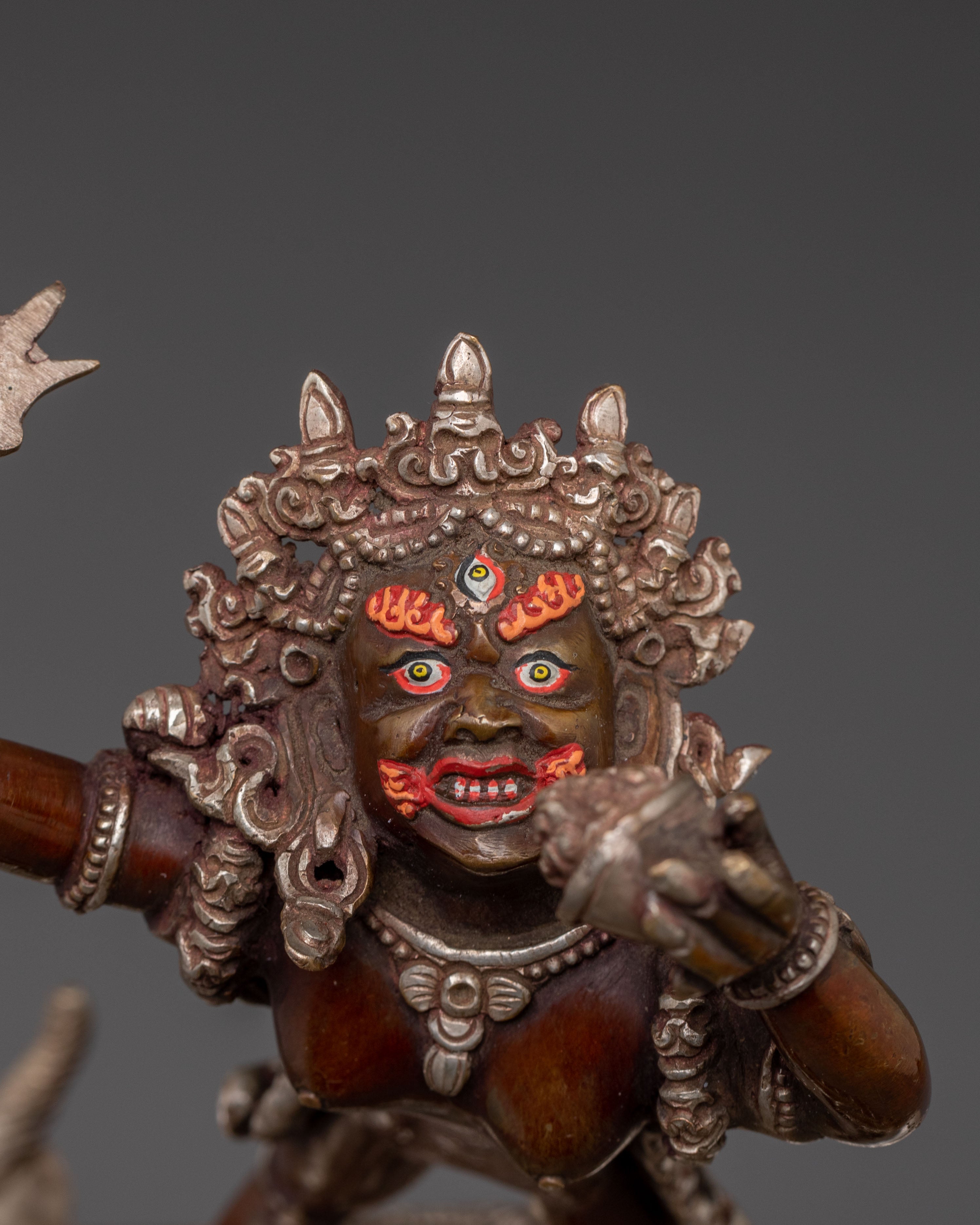 Handcrafted Statue of Yamantaka With Consort – Oxidized Copper Art