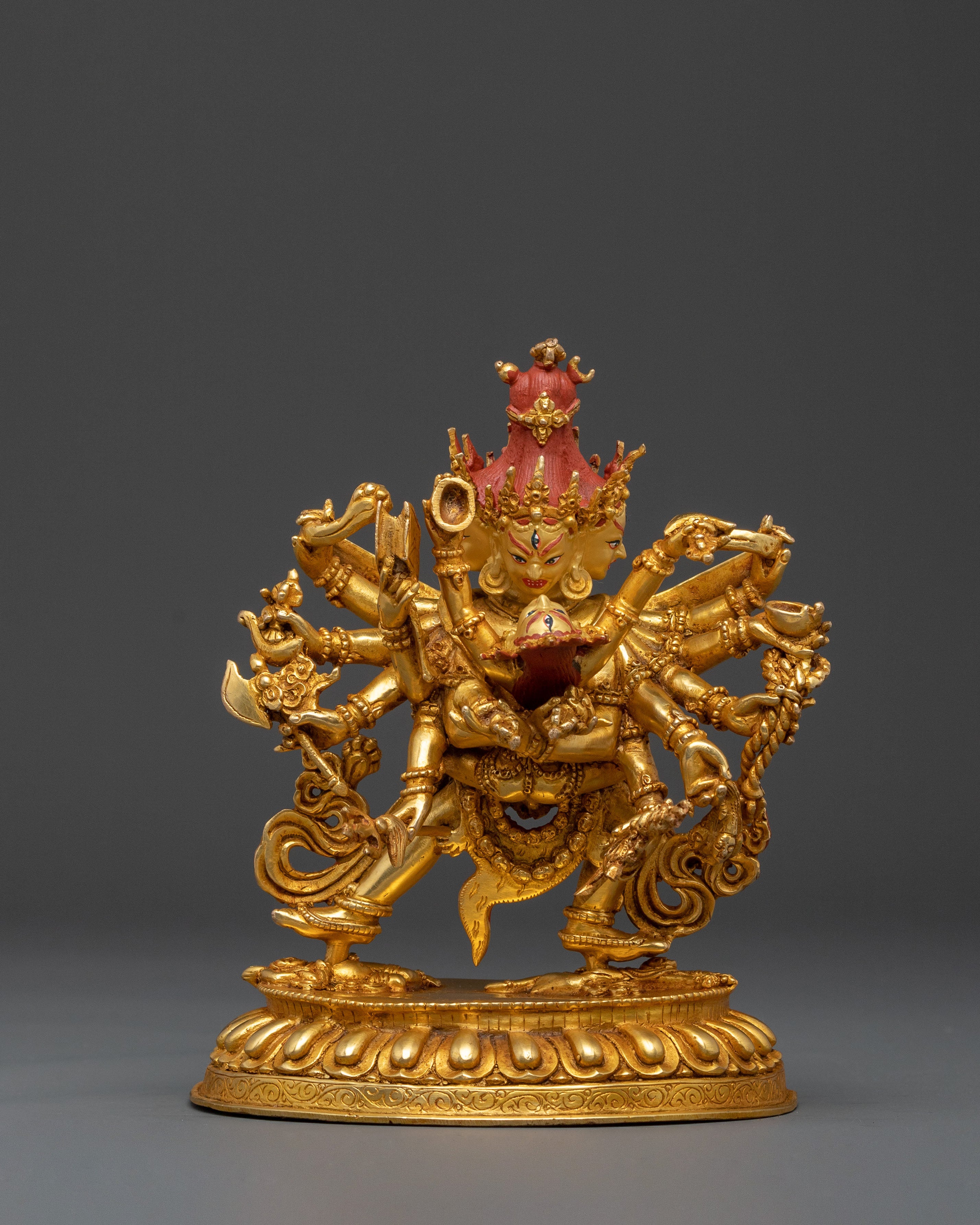 Chakrasamvara Sacred 24K Gold Gilded Statue with Consort