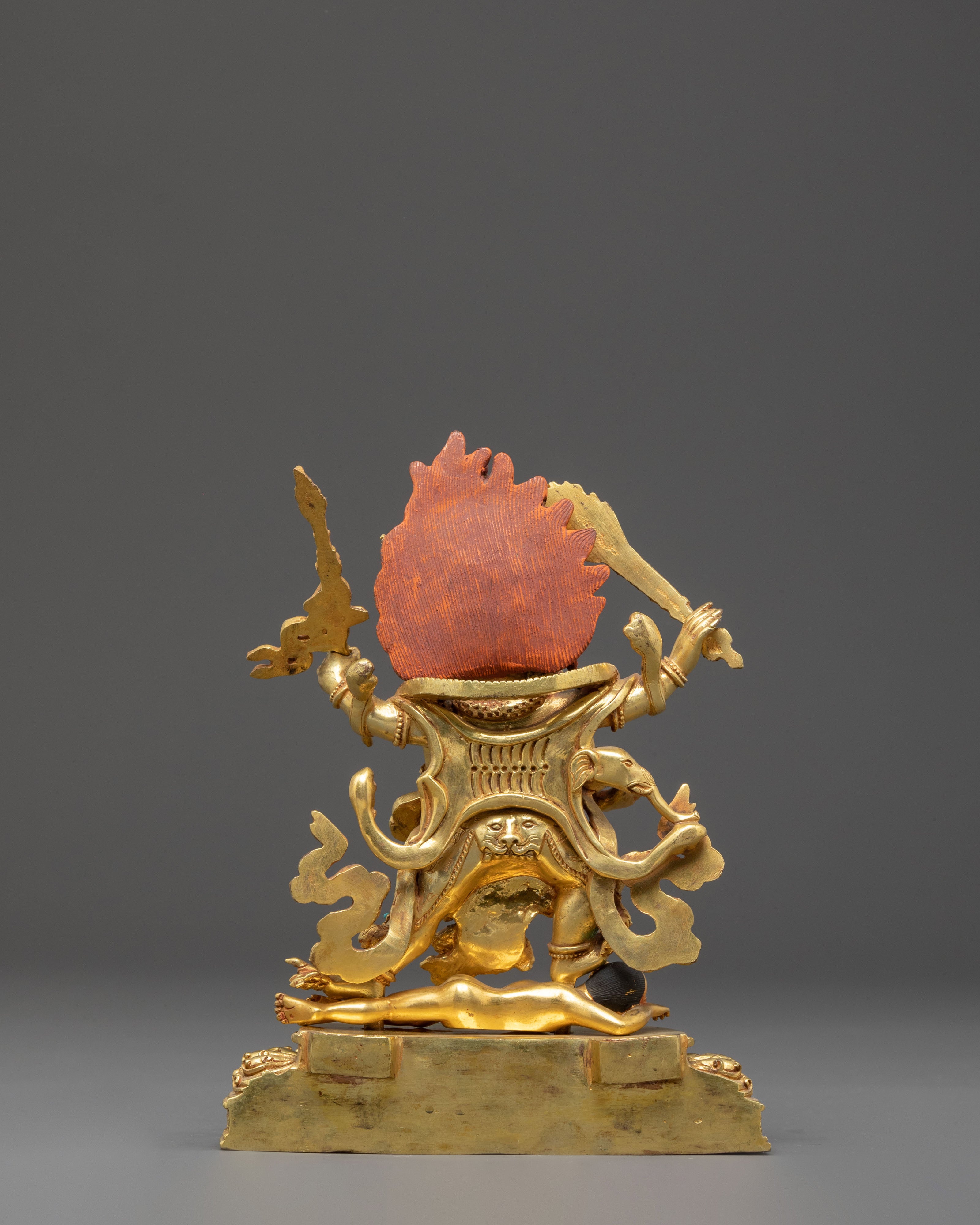 Handmade Four-Armed Mahakal Statue of Protection | Traditional Himalayan Art